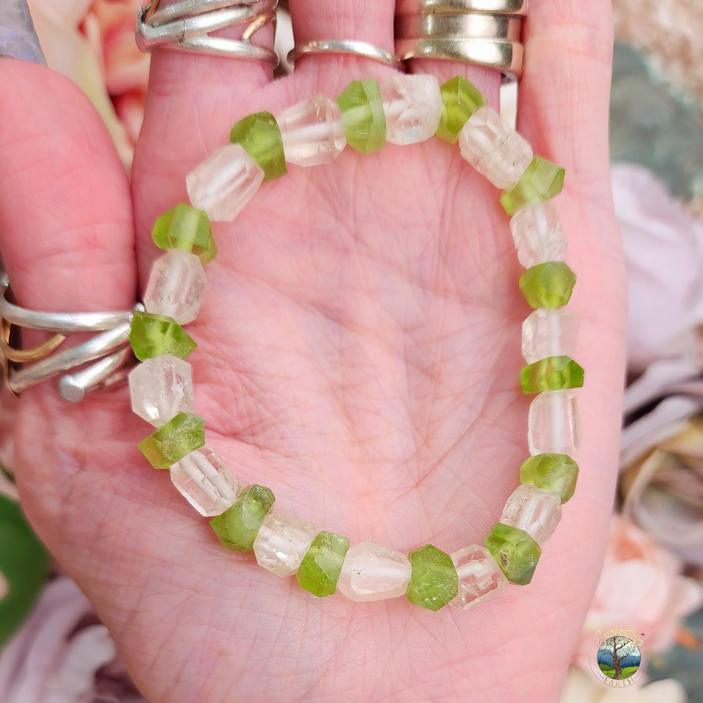 Peridot and Topaz Bracelet for Grounding, Health and Strength
