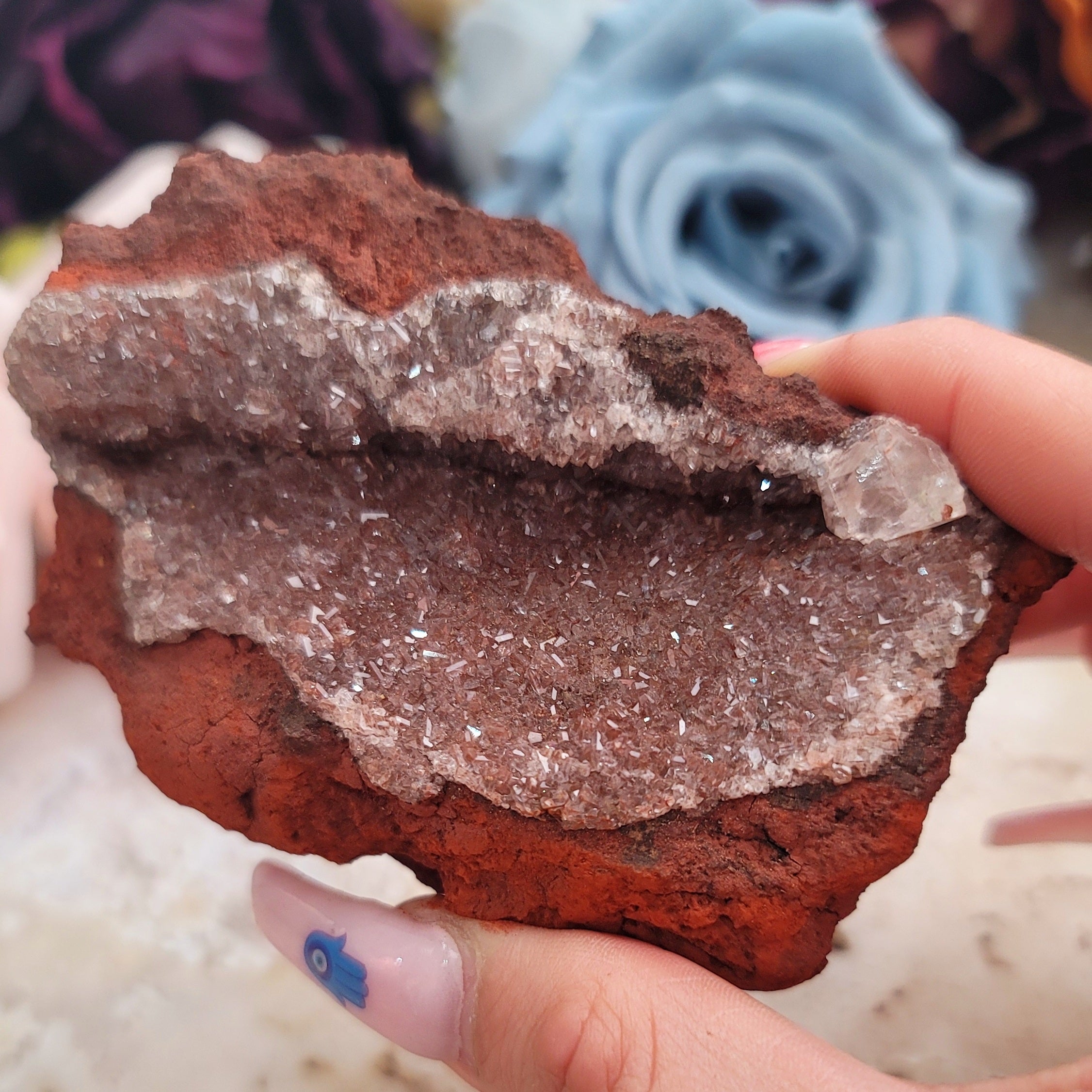 Red Velvet Calcite Mini Raw Cluster from Mexico for Grounding and Strength