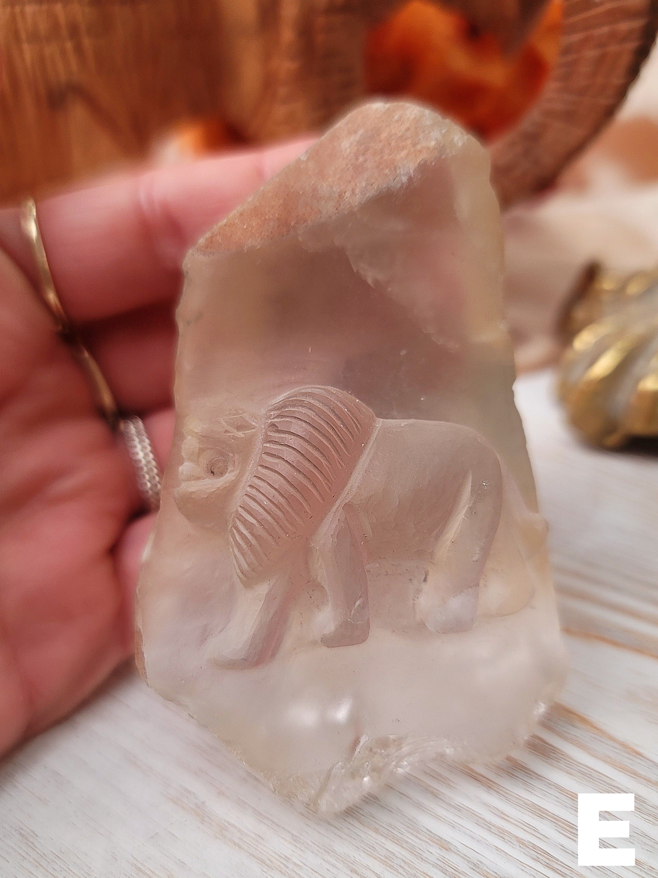 Himalayan Quartz Lion or Bird Carving for Stronger Higher Guidance