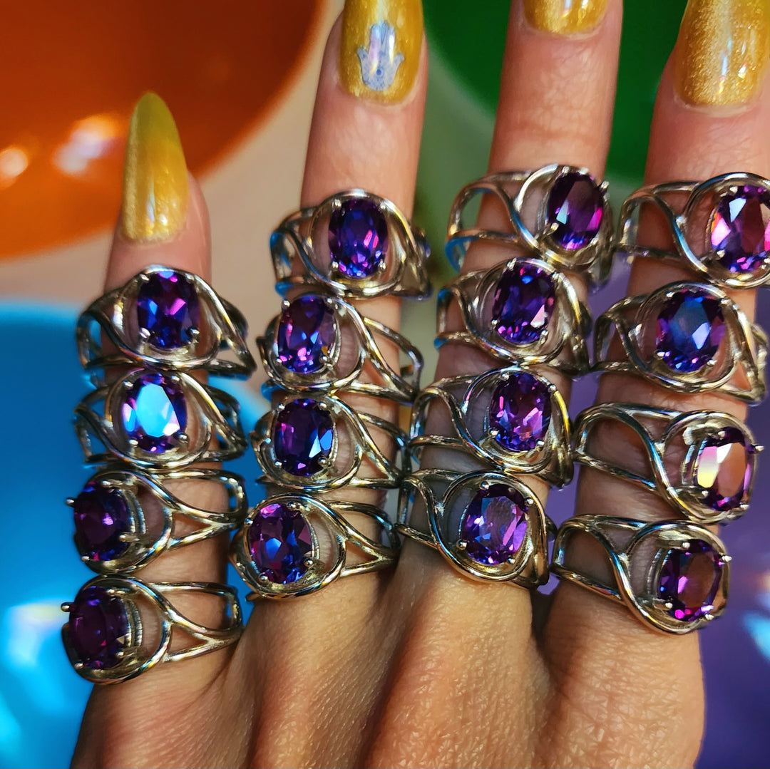 Enchanting Alexandrite Cuff Rings