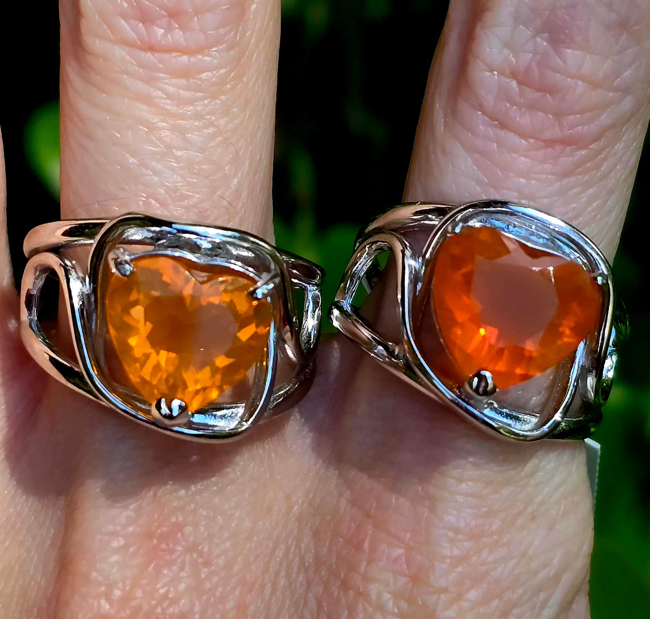 Enchanting Fire Opal Cuff Rings