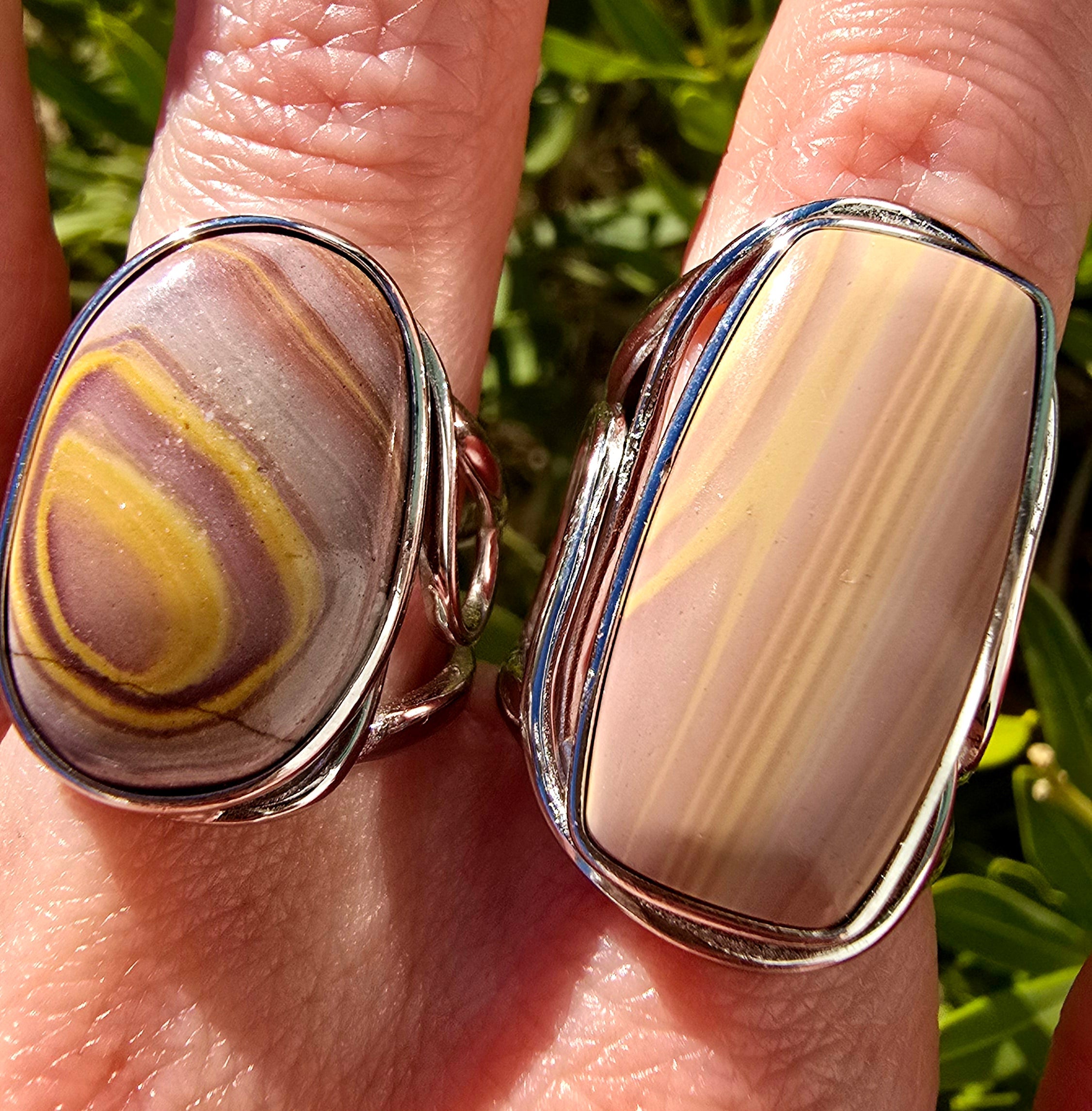 Enchanting Hickoryite Rhyolite Rings