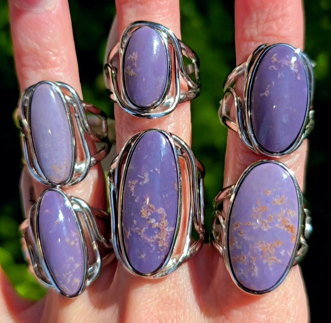 Enchanting Holly Blue Agate Cuff Rings