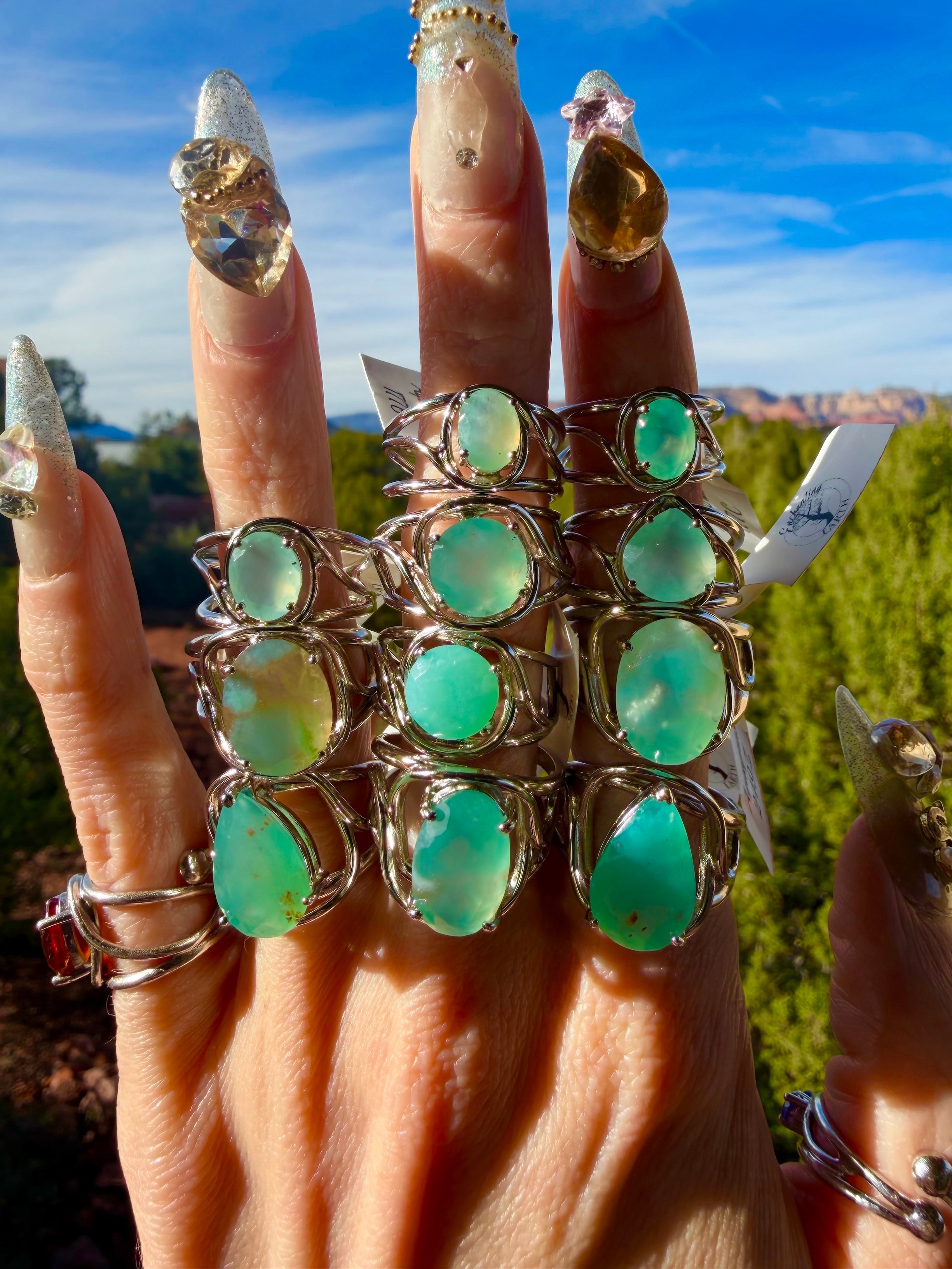 Enchanting Aquaprase Cuff Ring