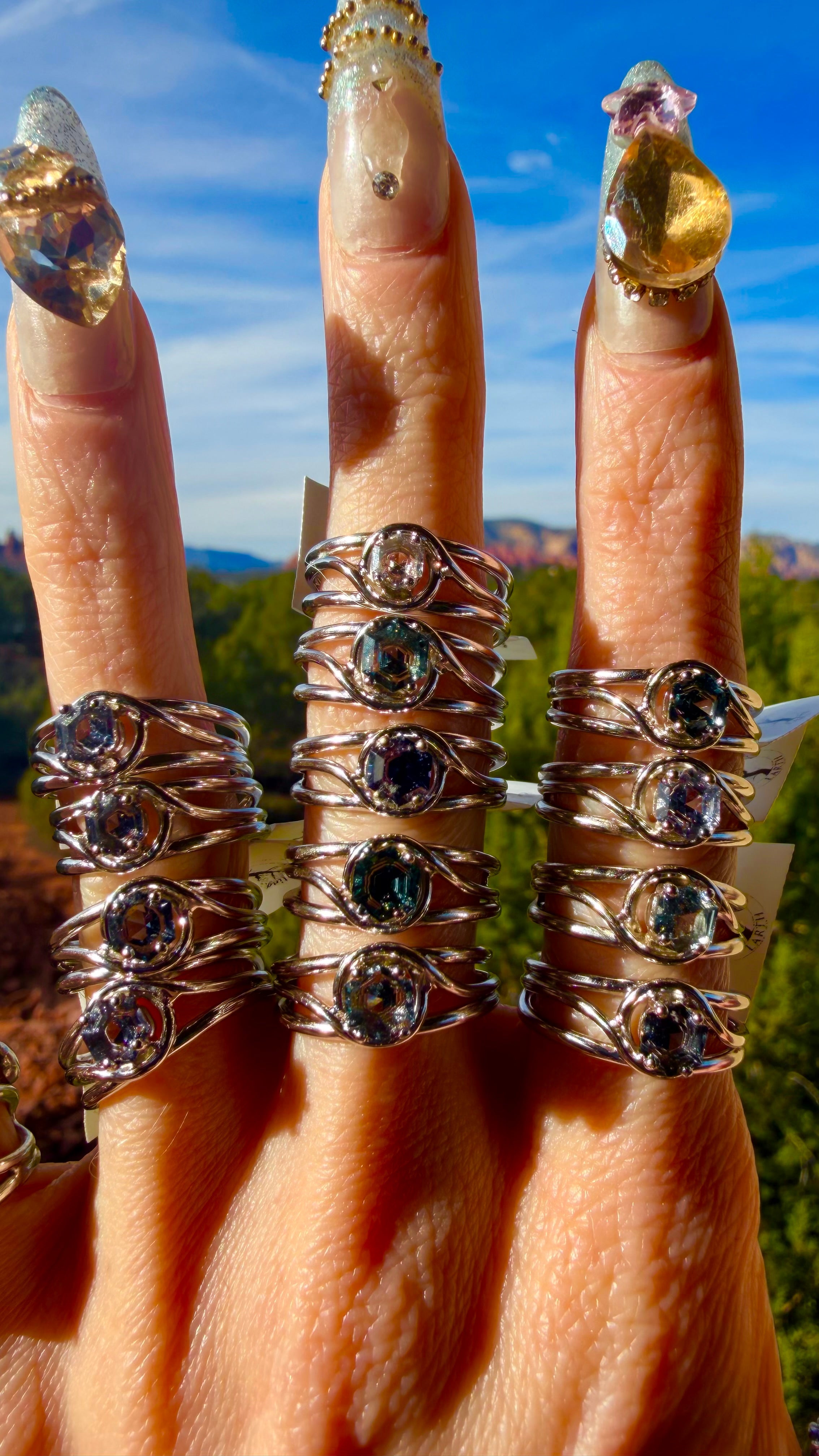 Enchanting Blue Spinel Cuff Ring