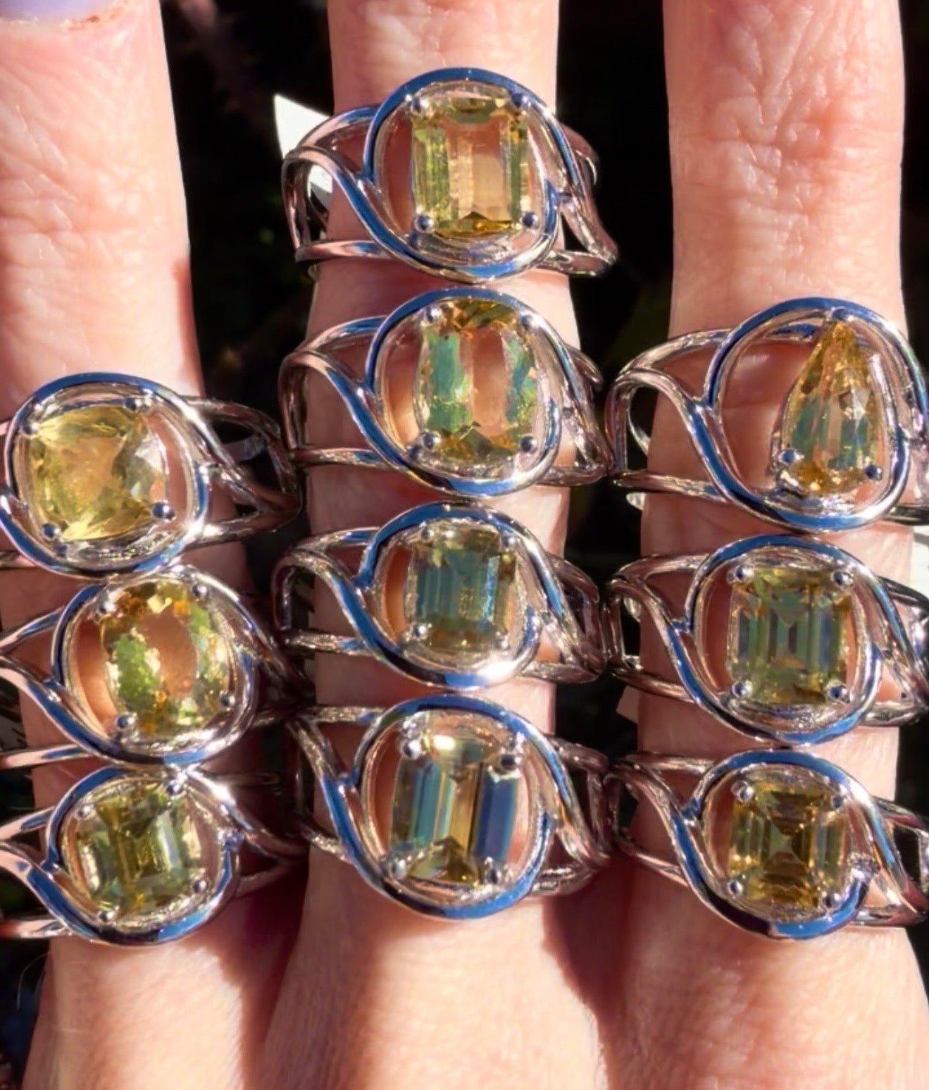 Enchanting Canary Yellow Zircon Cuff Ring