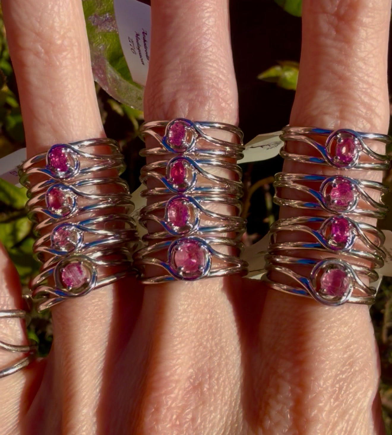 Enchanting Pezzottaite Rings