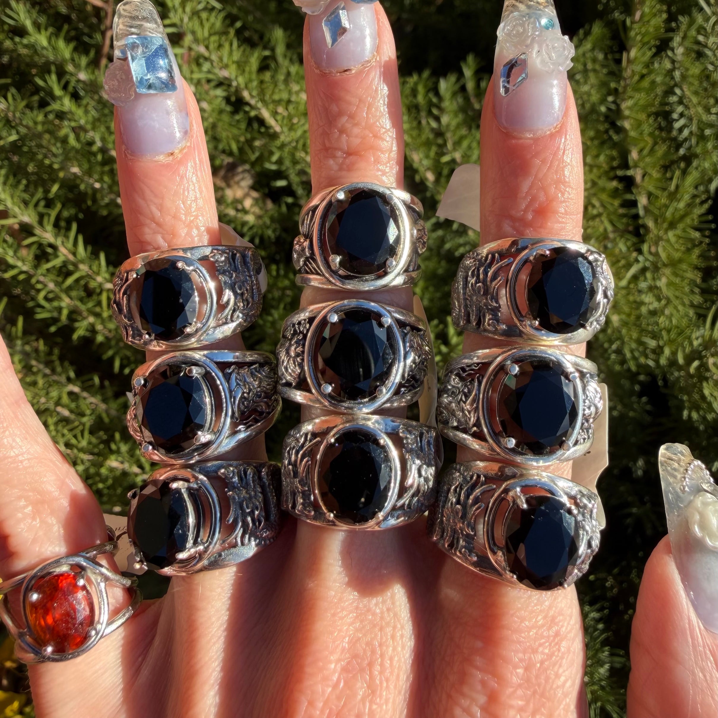 Enchanting Black Spinel Cuff Ring