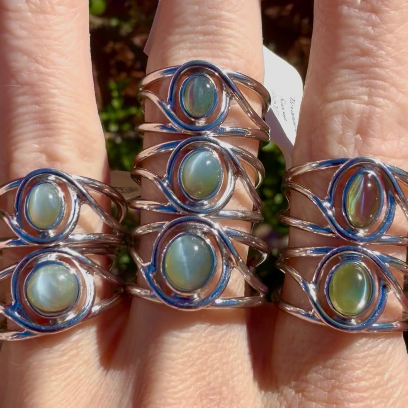 Enchanting Cats Eye Alexandrite Cuff Rings