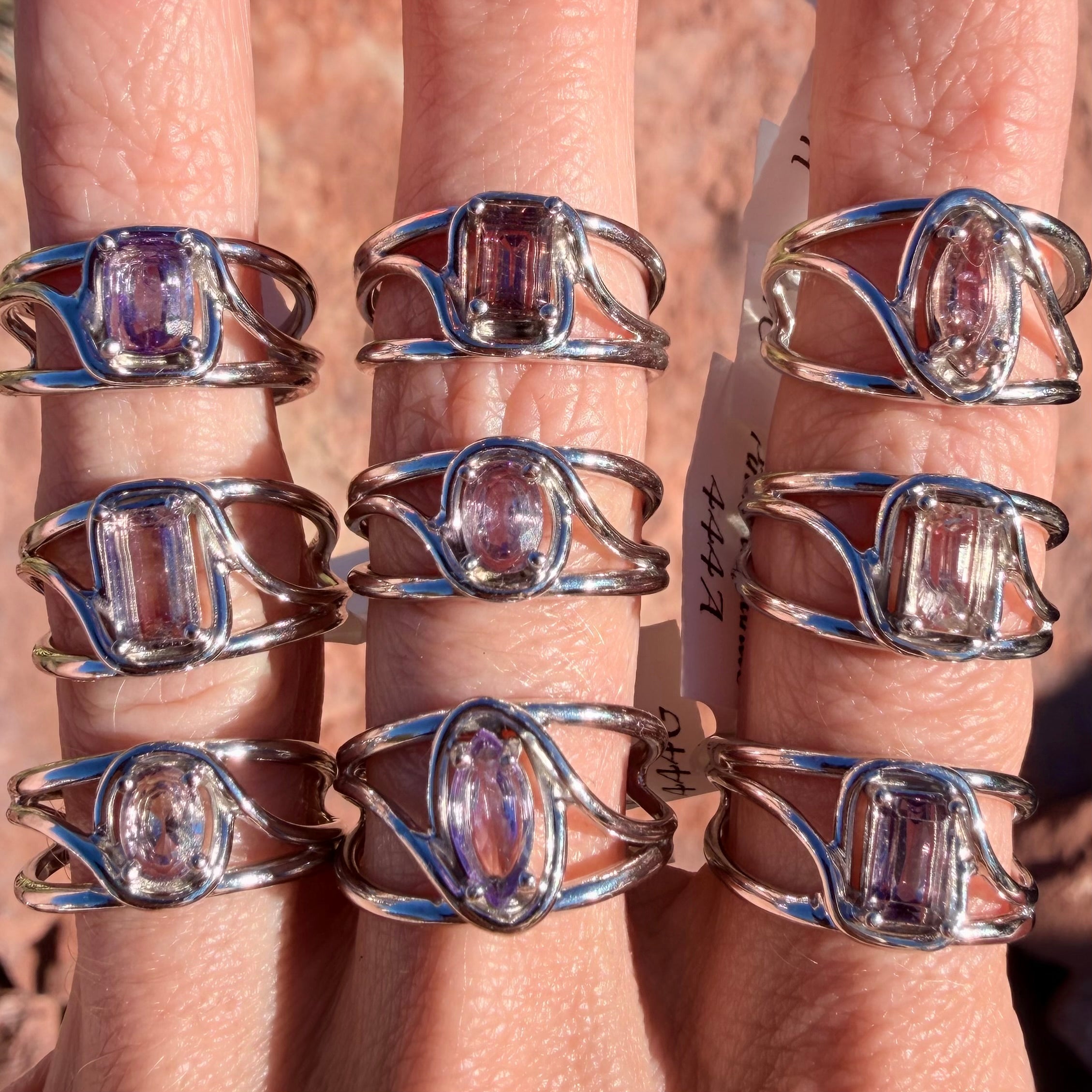 Enchanting Pink Tanzanite Cuff Rings