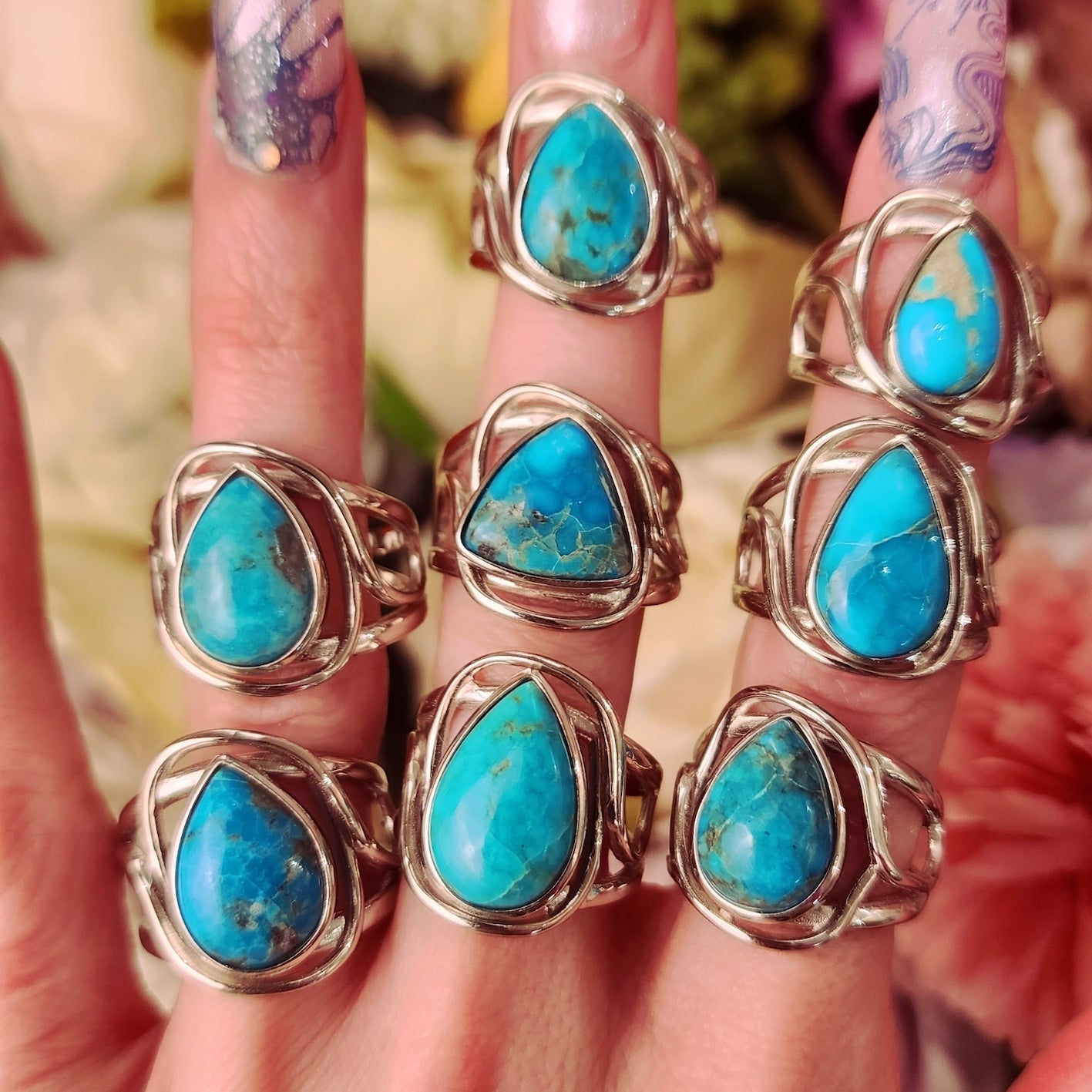 Enchanting Turquoise Cuff Rings