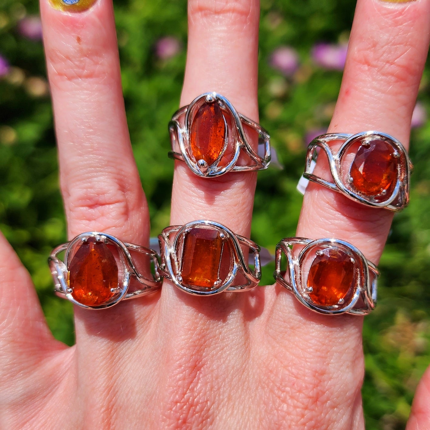 Enchanting Orange Kyanite Finger Bracelets