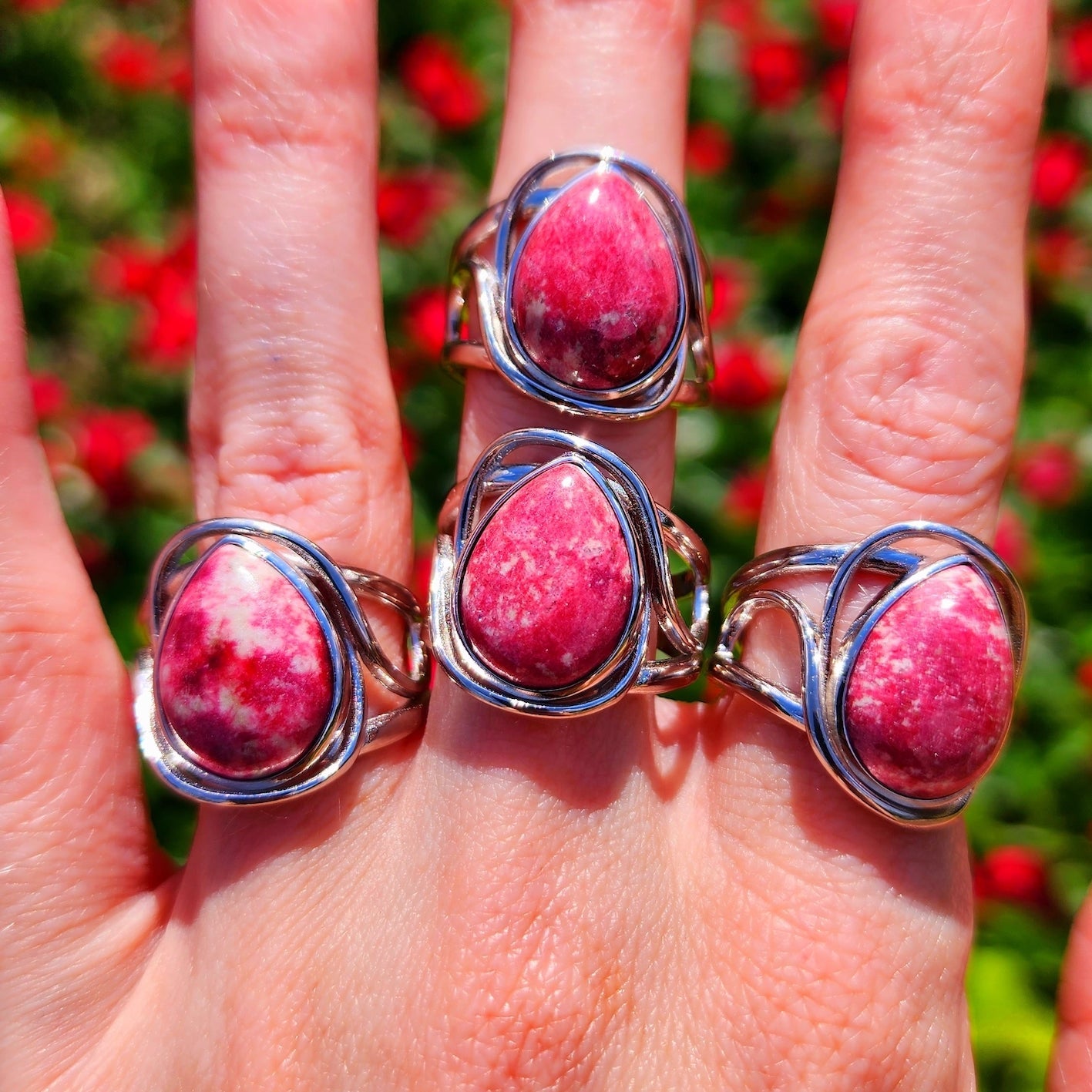 Enchanting Thulite Finger Bracelets