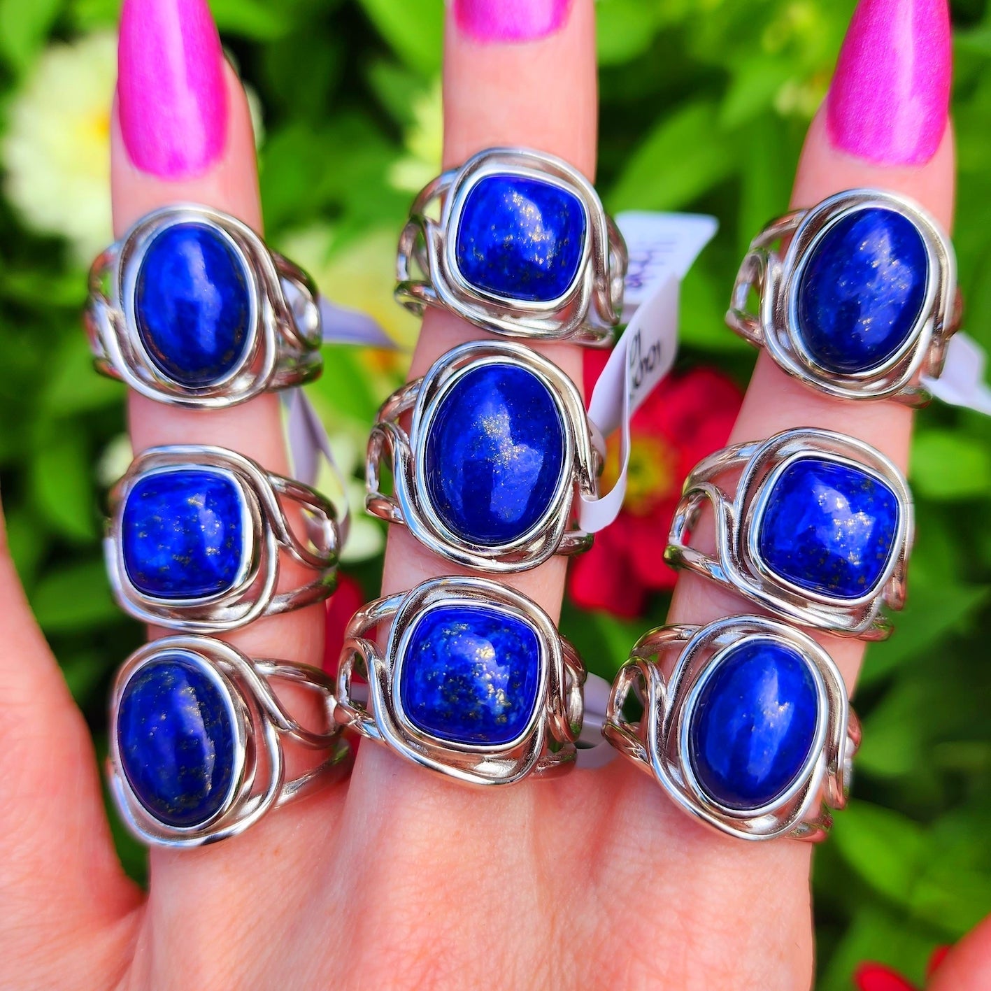 Enchanting Lapis Lazuli Finger Cuff Rings