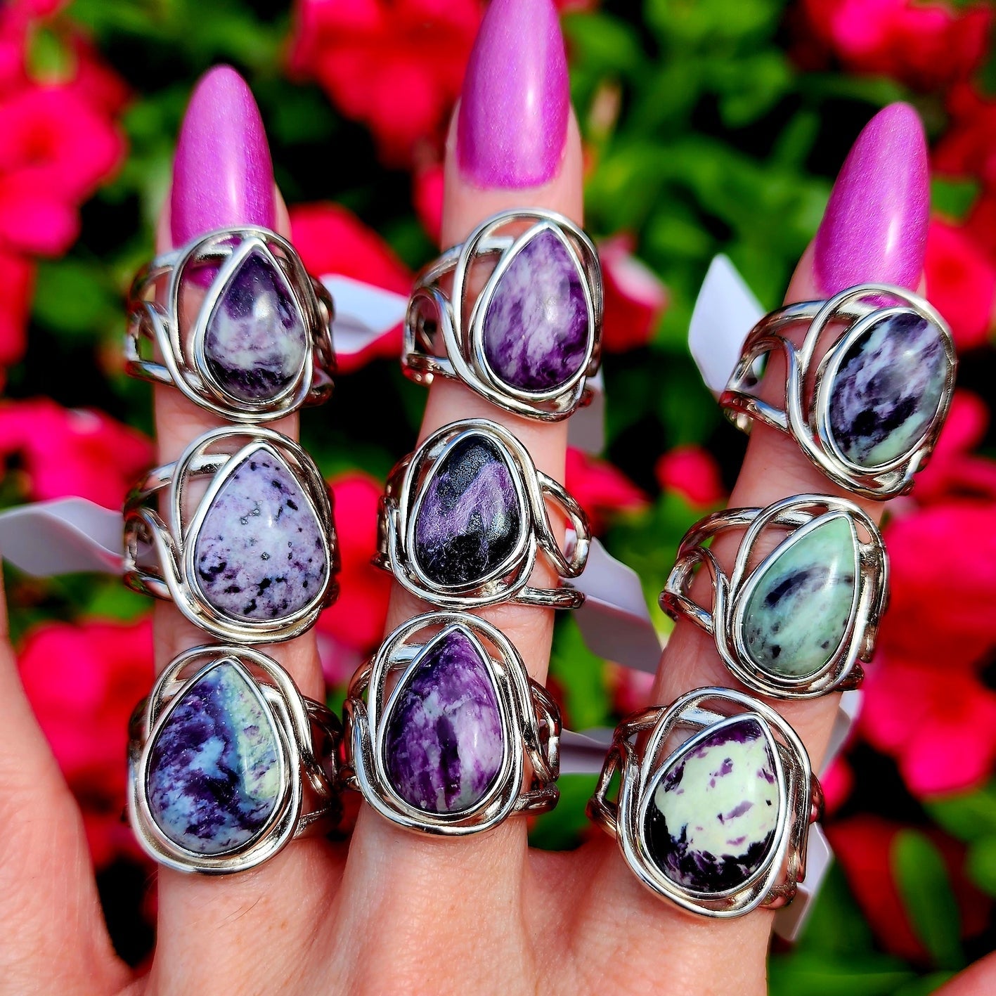 Enchanting Kammererite Finger Cuff Rings