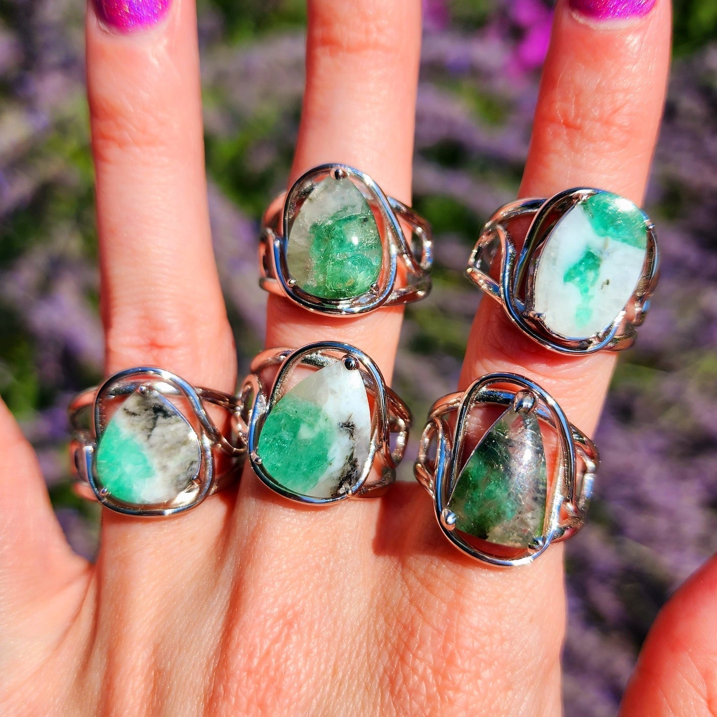 Enchanting Emerald Finger Cuffs
