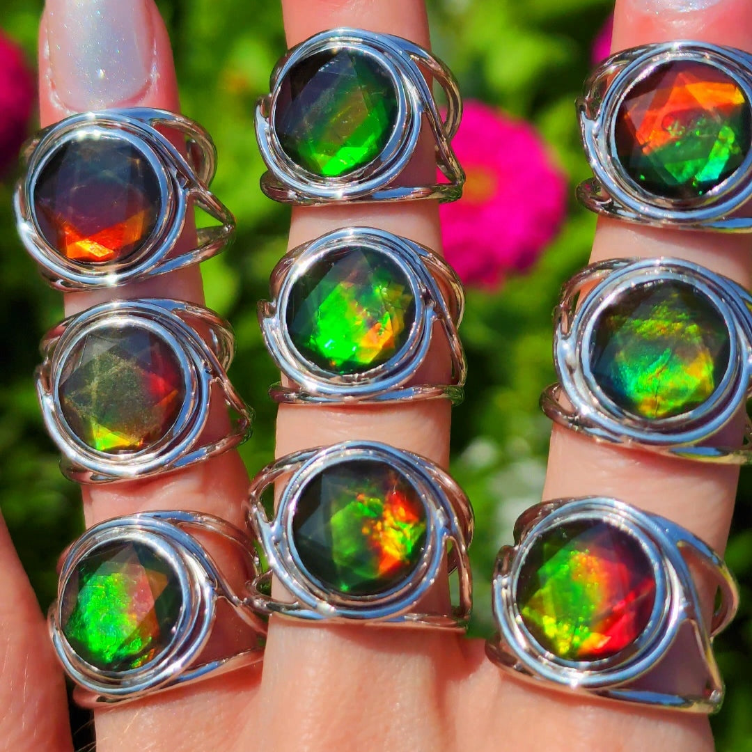 Enchanting Ammolite Merkaba Finger Cuffs