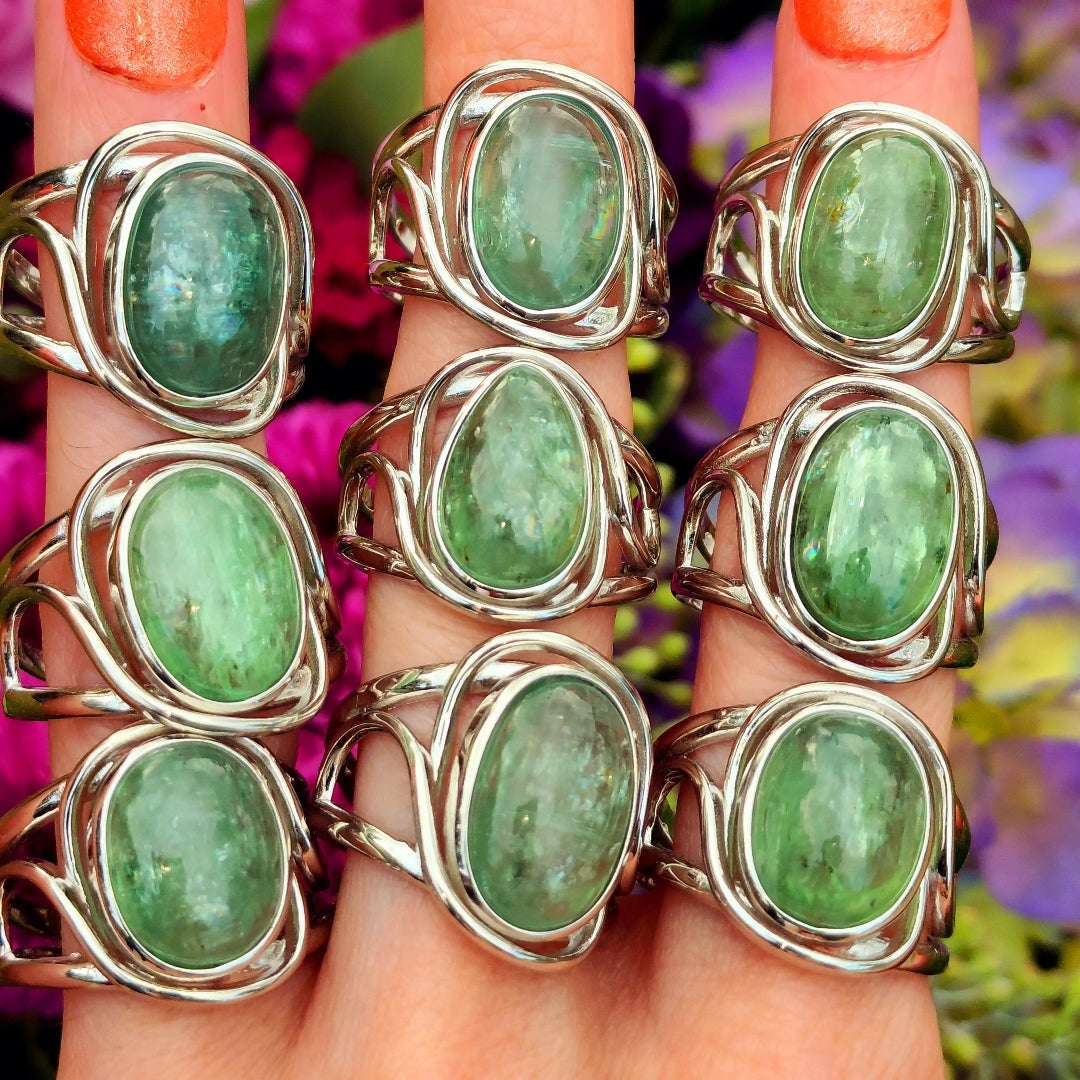 Enchanting Green Kyanite Finger Bracelets