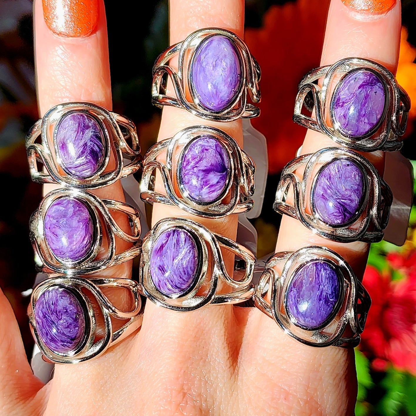 Enchanting Charoite Rings