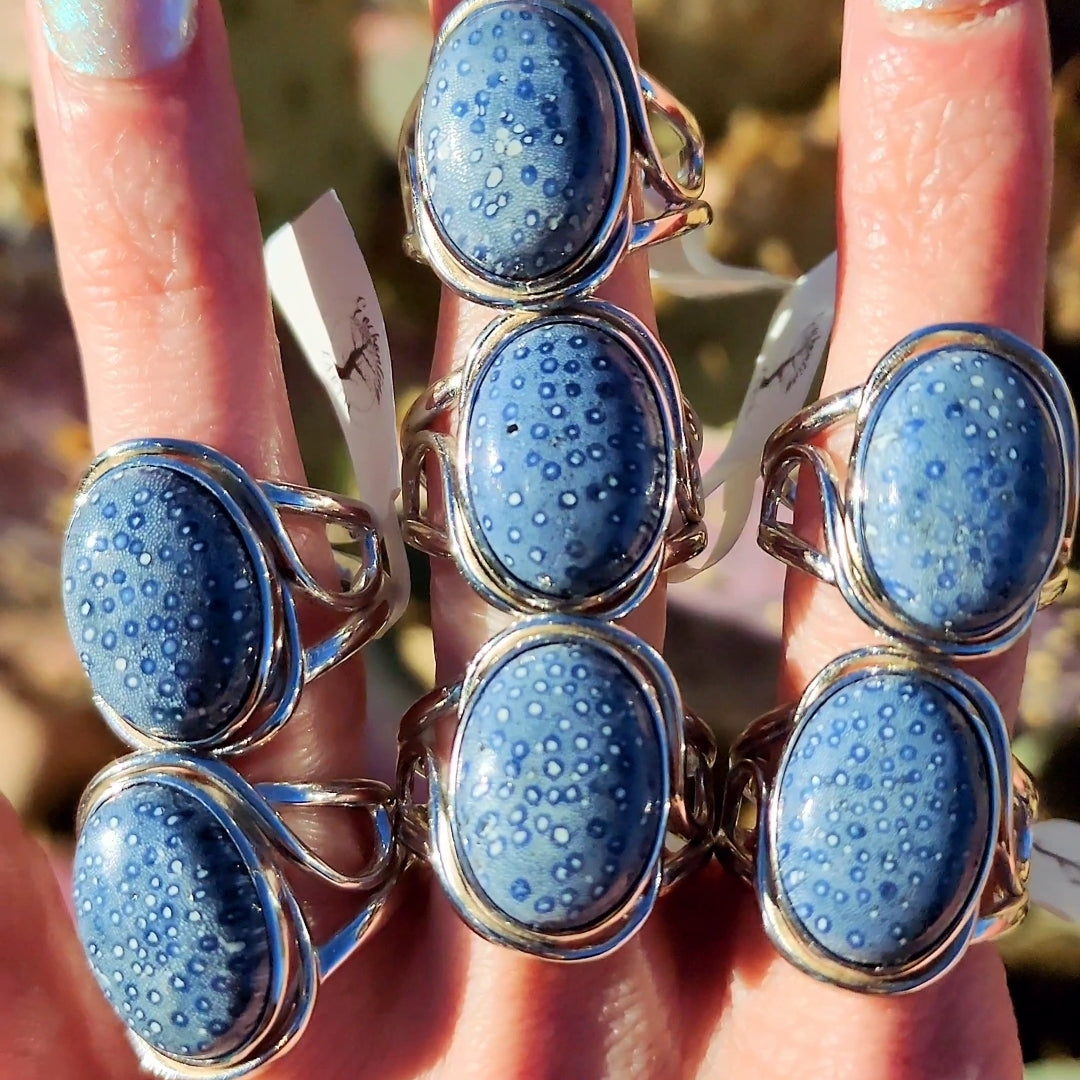 Enchanting Blue Sponge Coral Rings
