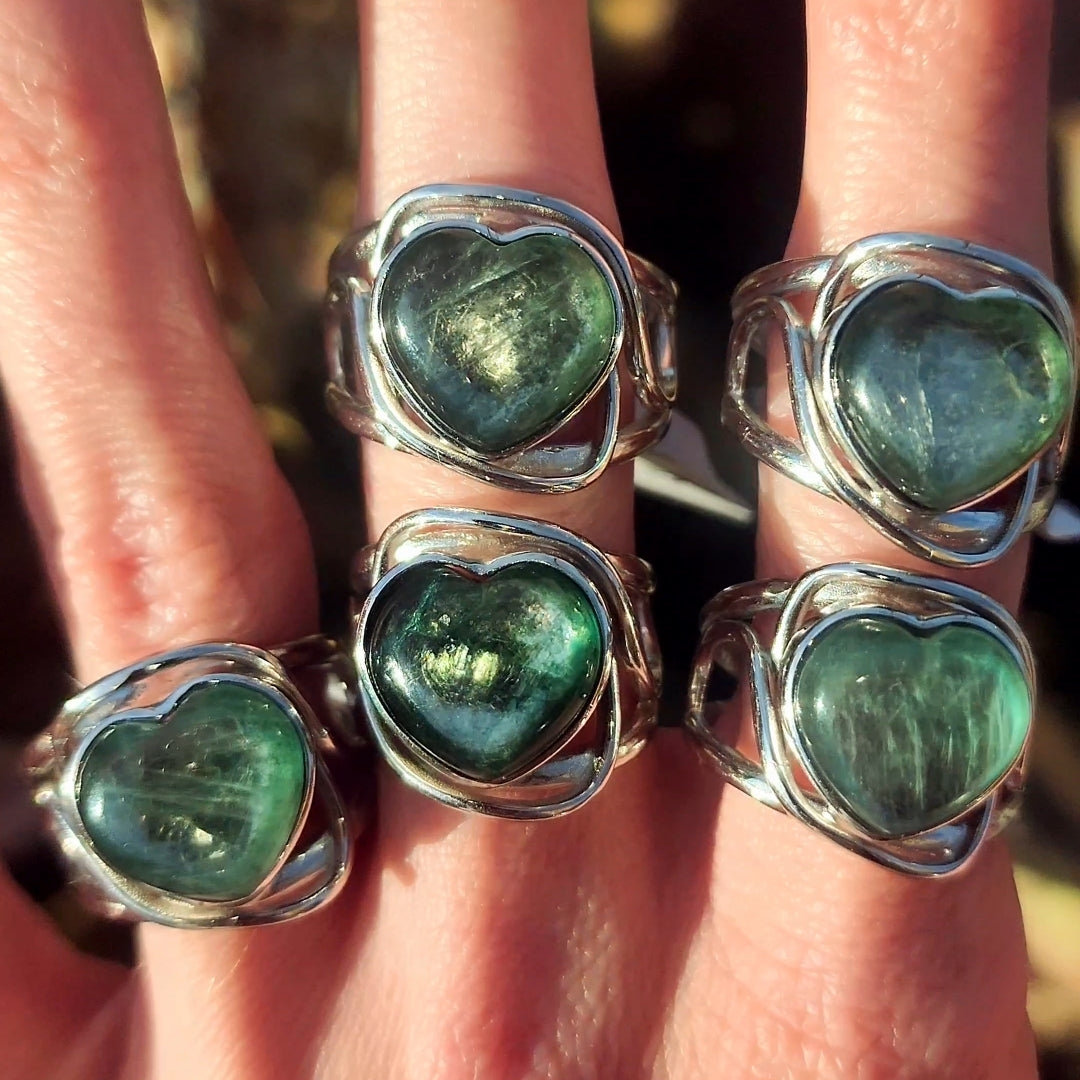 Enchanting Fuschite Cuff Rings