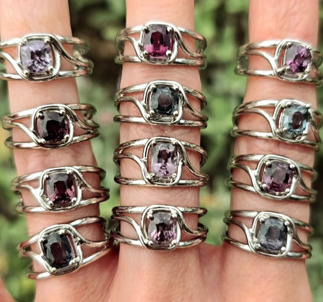 Enchanting Spinel Cuff Rings