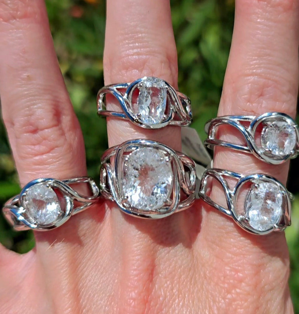 Enchanting Pollucite Cuff Rings