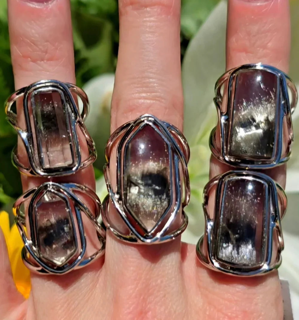 Enchanting Silver Rutile Cuff Rings