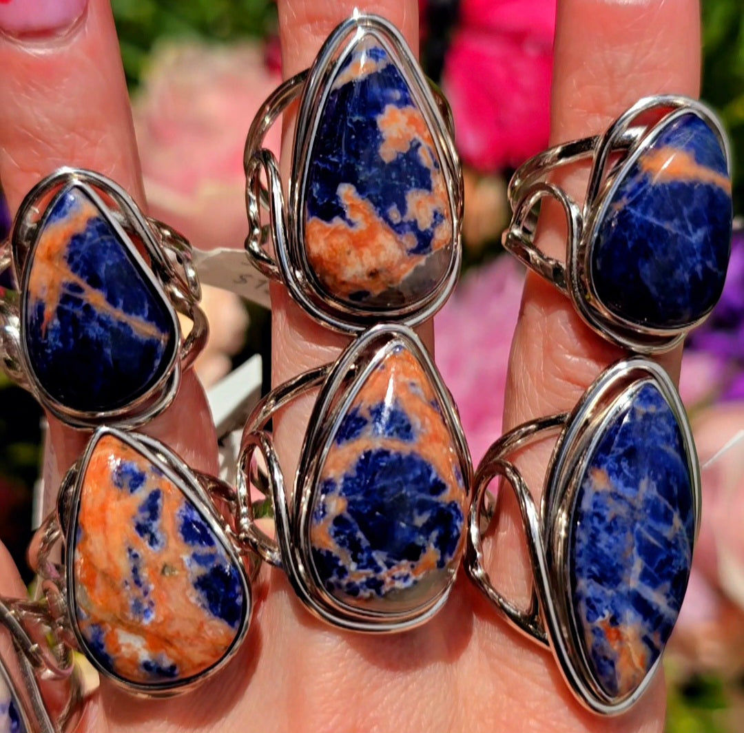 Enchanting Sodalite Cuff Rings