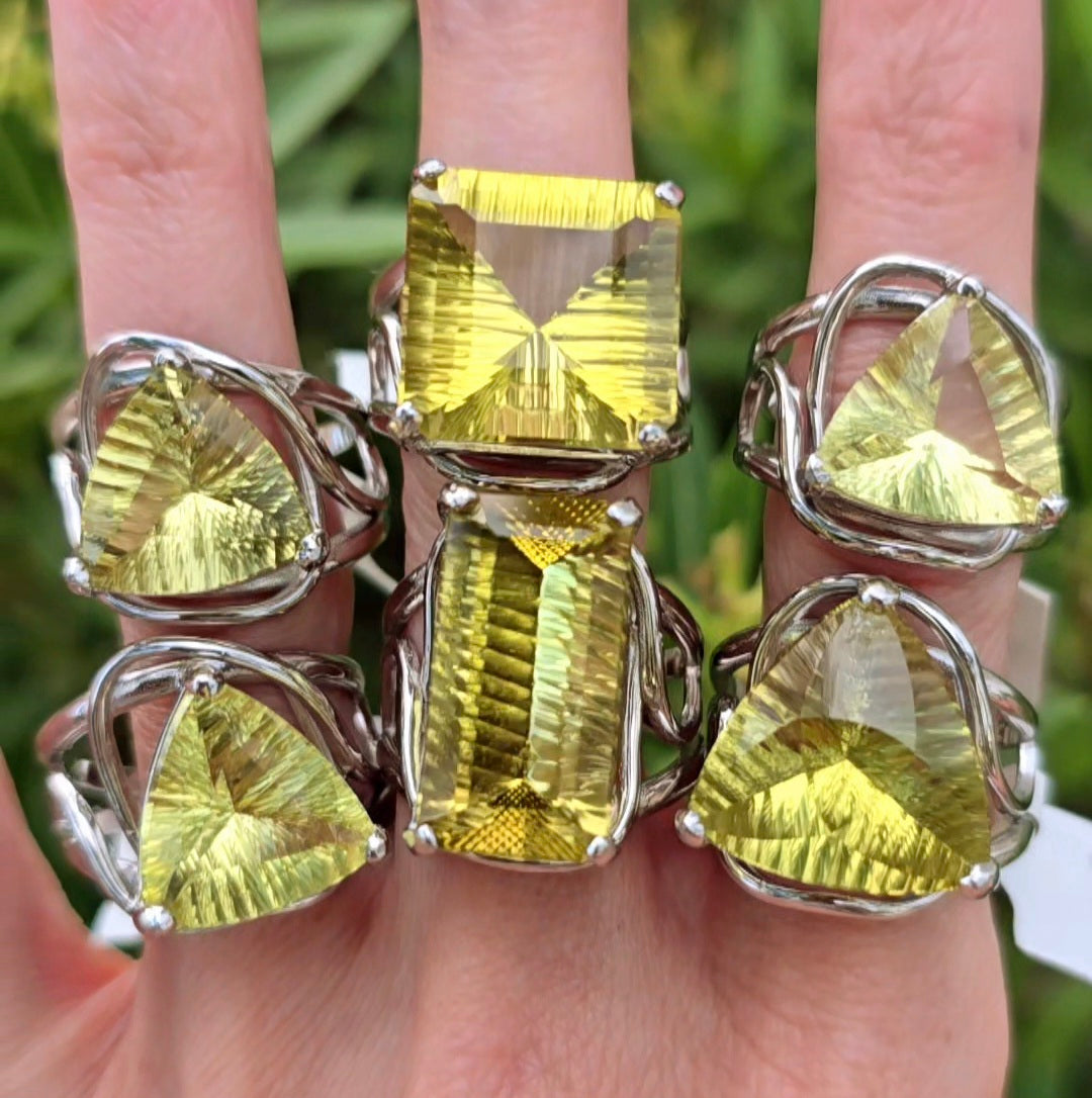 Enchanting Lemon Quartz Cuff Rings