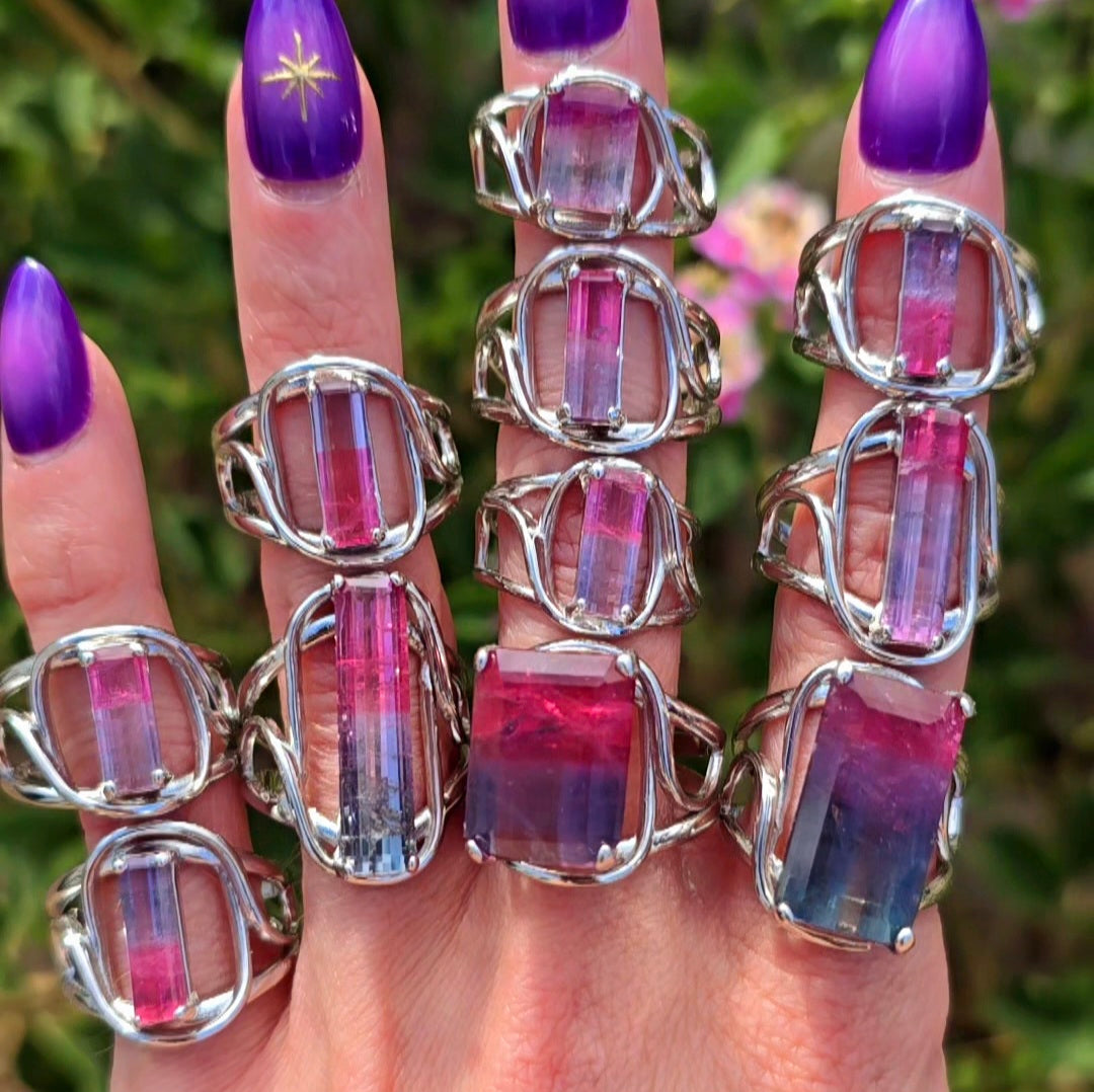 Enchanting Unicorn Tourmaline Cuff Rings