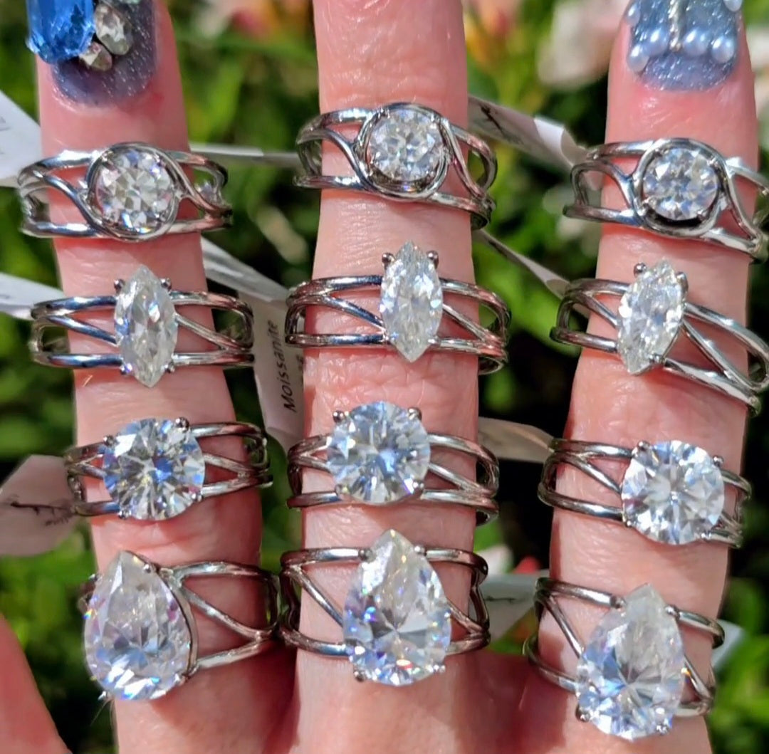 Enchanting Moissanite Cuff Rings