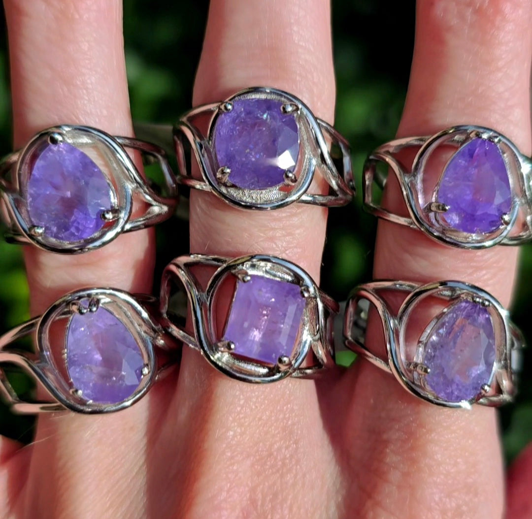 Enchanting Purple Apatite Cuff Rings