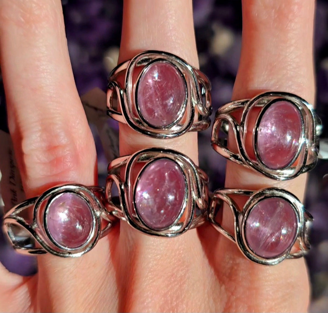 Enchanting Pink Diaspore Cuff Rings