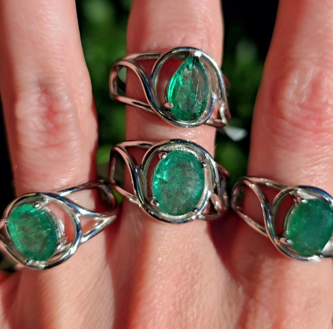 Enchanting Emerald Cuff Rings