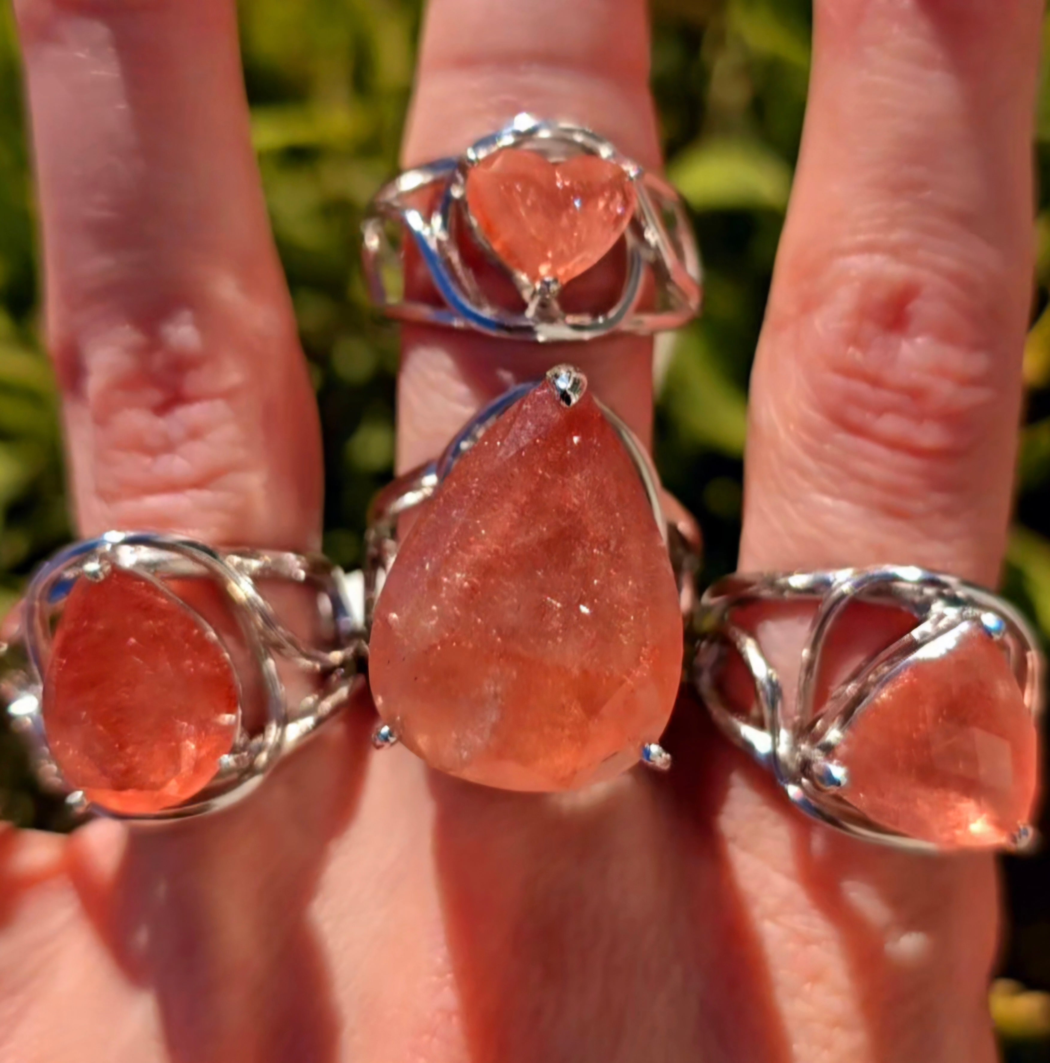 Enchanting Strawberry Quartz Rings