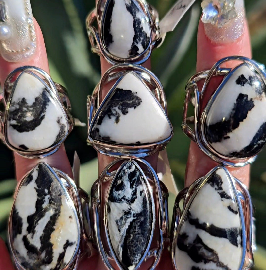 Enchanting Zebra Jasper Rings