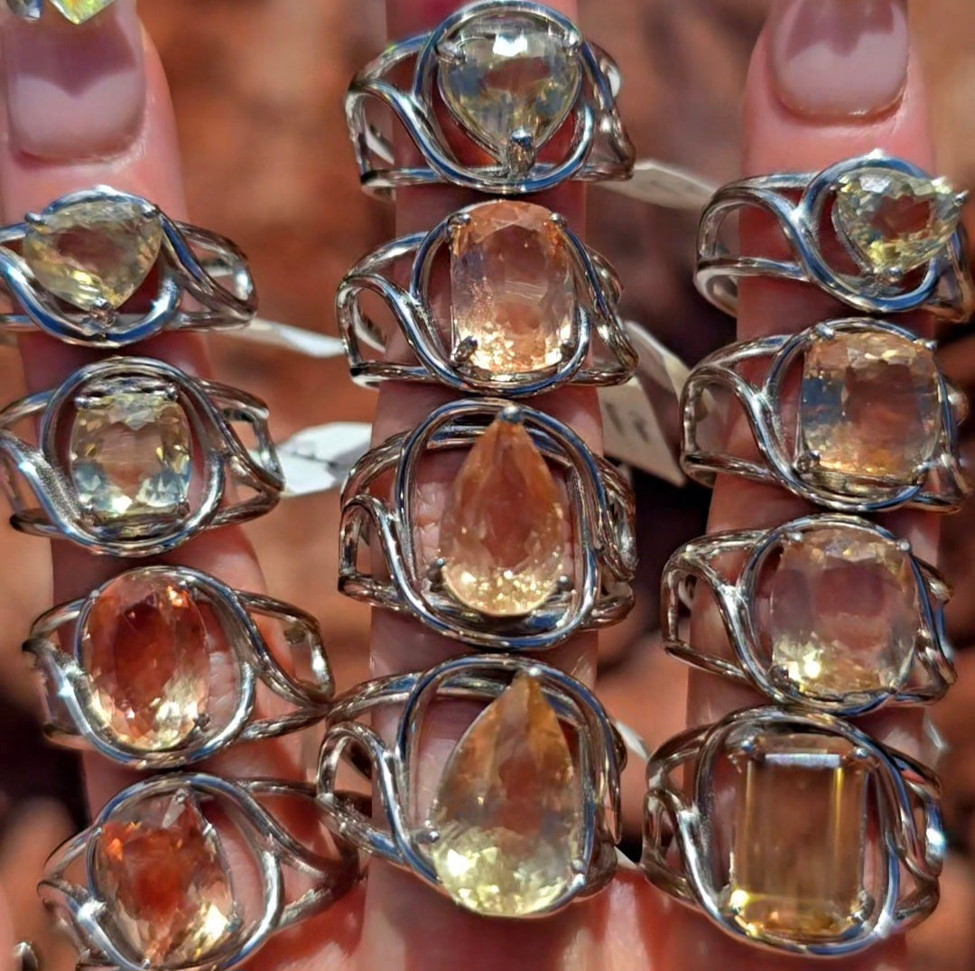 Enchanting Oregon Sunstone Cuff Rings