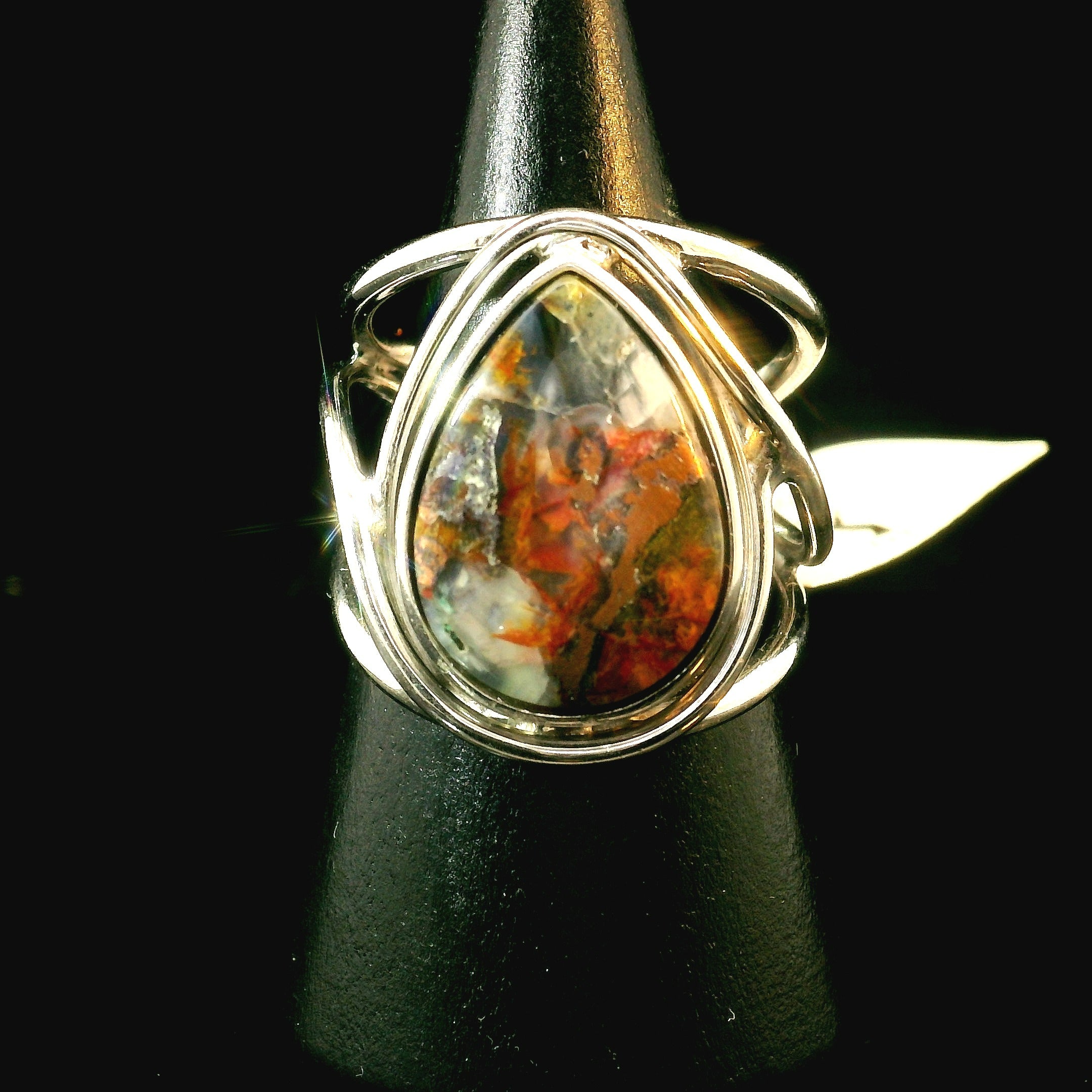 Gem Silica Cuff Ring .925 Silver for Empowerment, Harmony and Truth