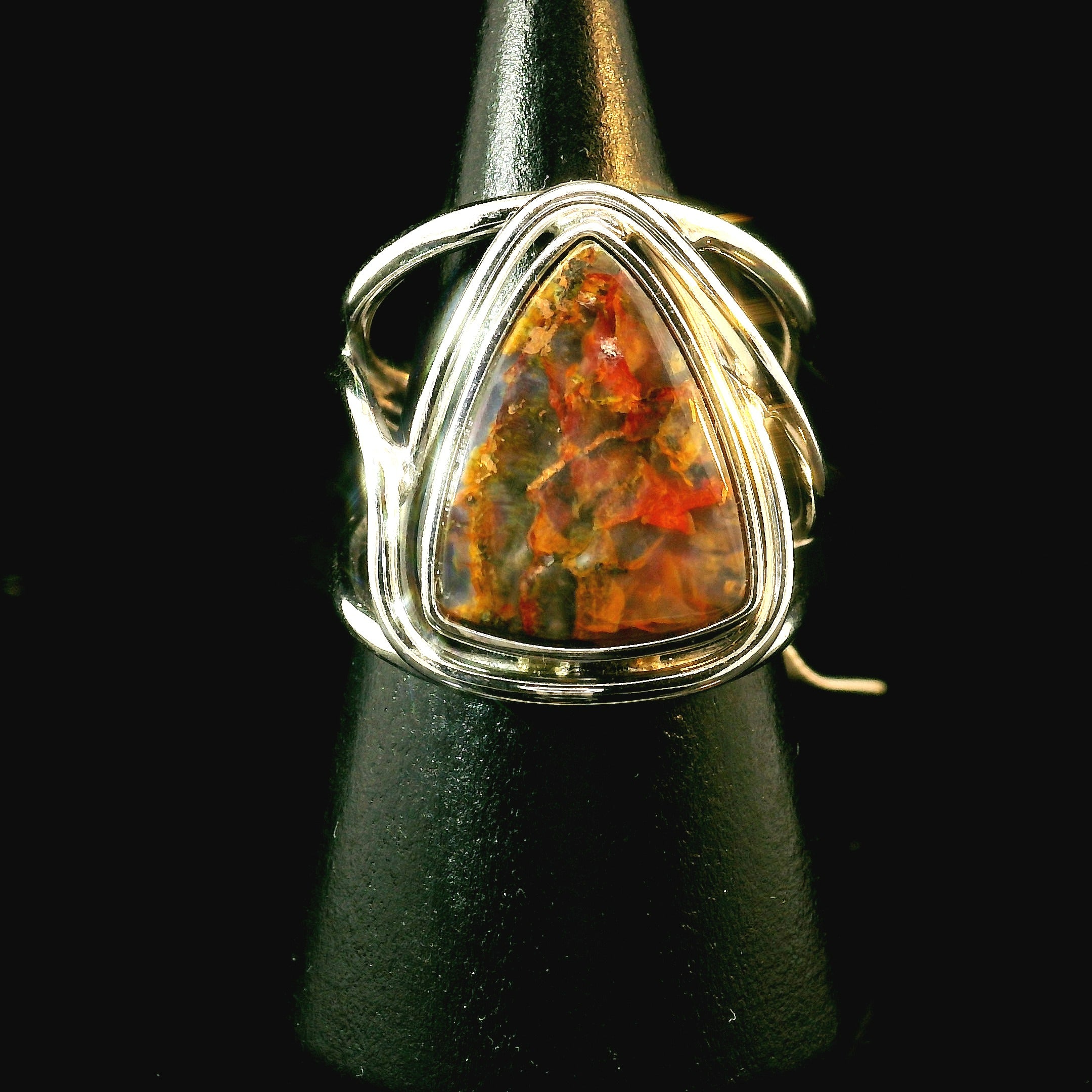 Gem Silica Cuff Ring .925 Silver for Empowerment, Harmony and Truth