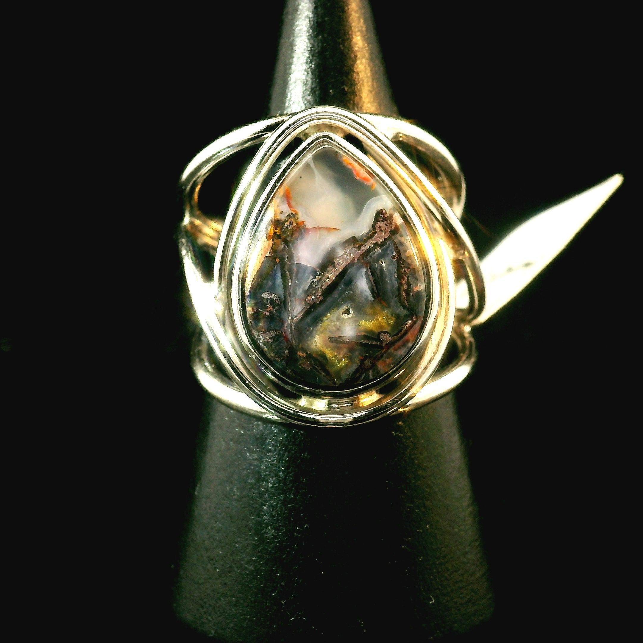 Gem Silica Cuff Ring .925 Silver for Empowerment, Harmony and Truth