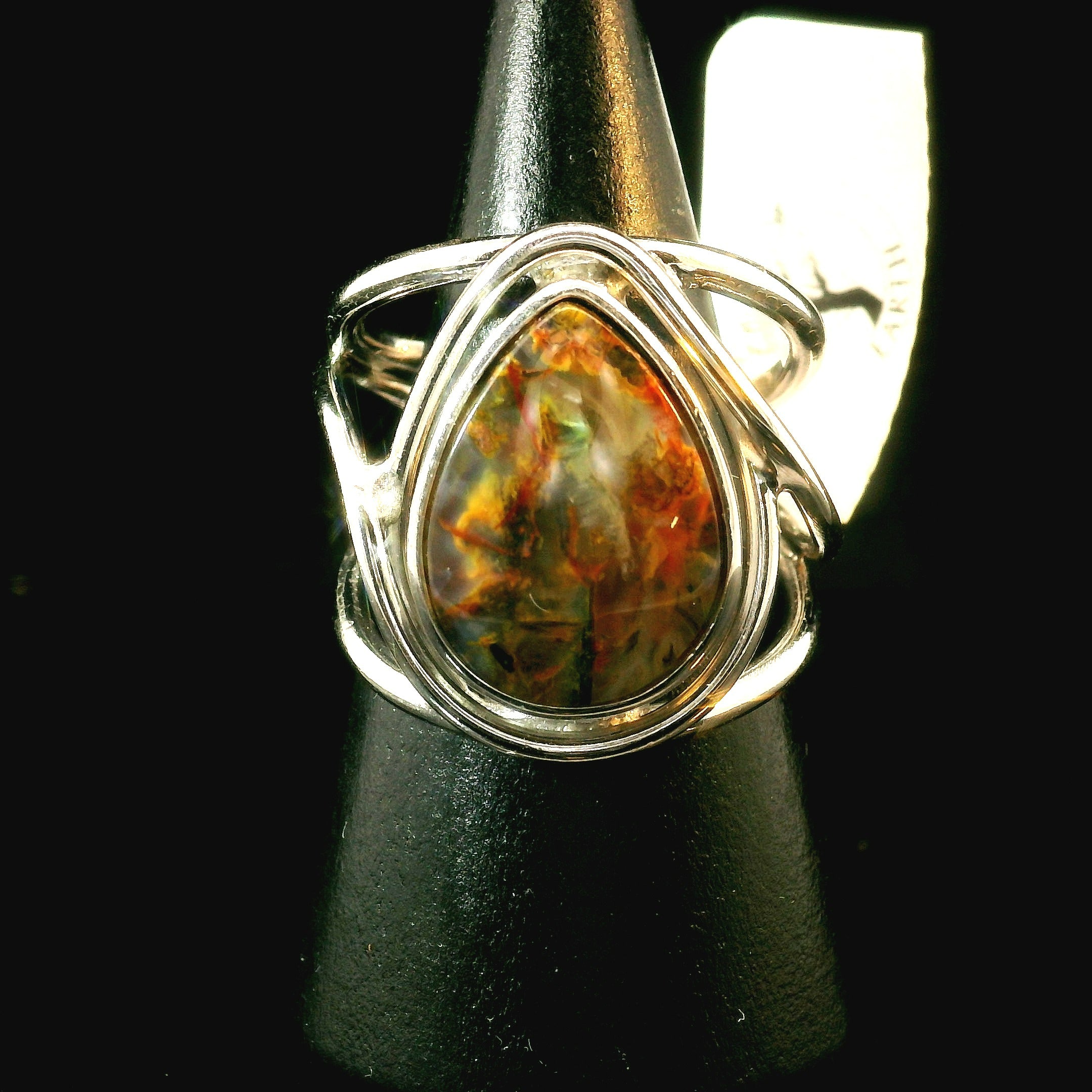 Gem Silica Cuff Ring .925 Silver for Empowerment, Harmony and Truth