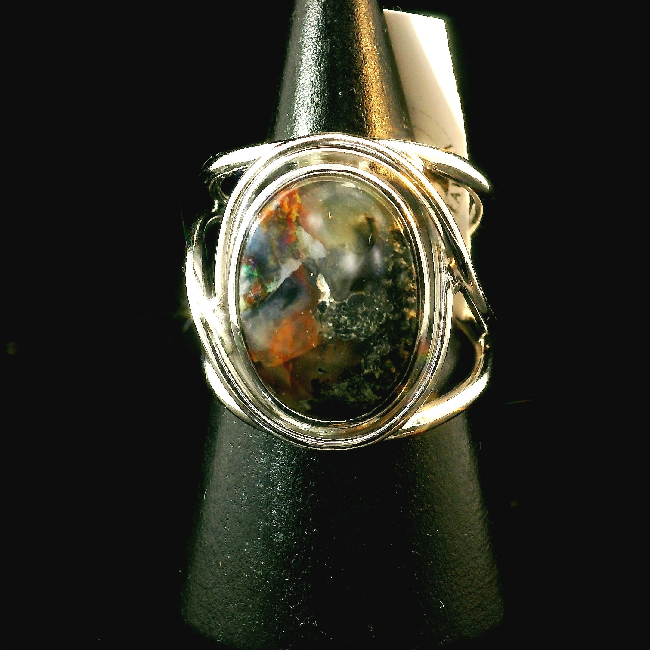 Gem Silica Cuff Ring .925 Silver for Empowerment, Harmony and Truth