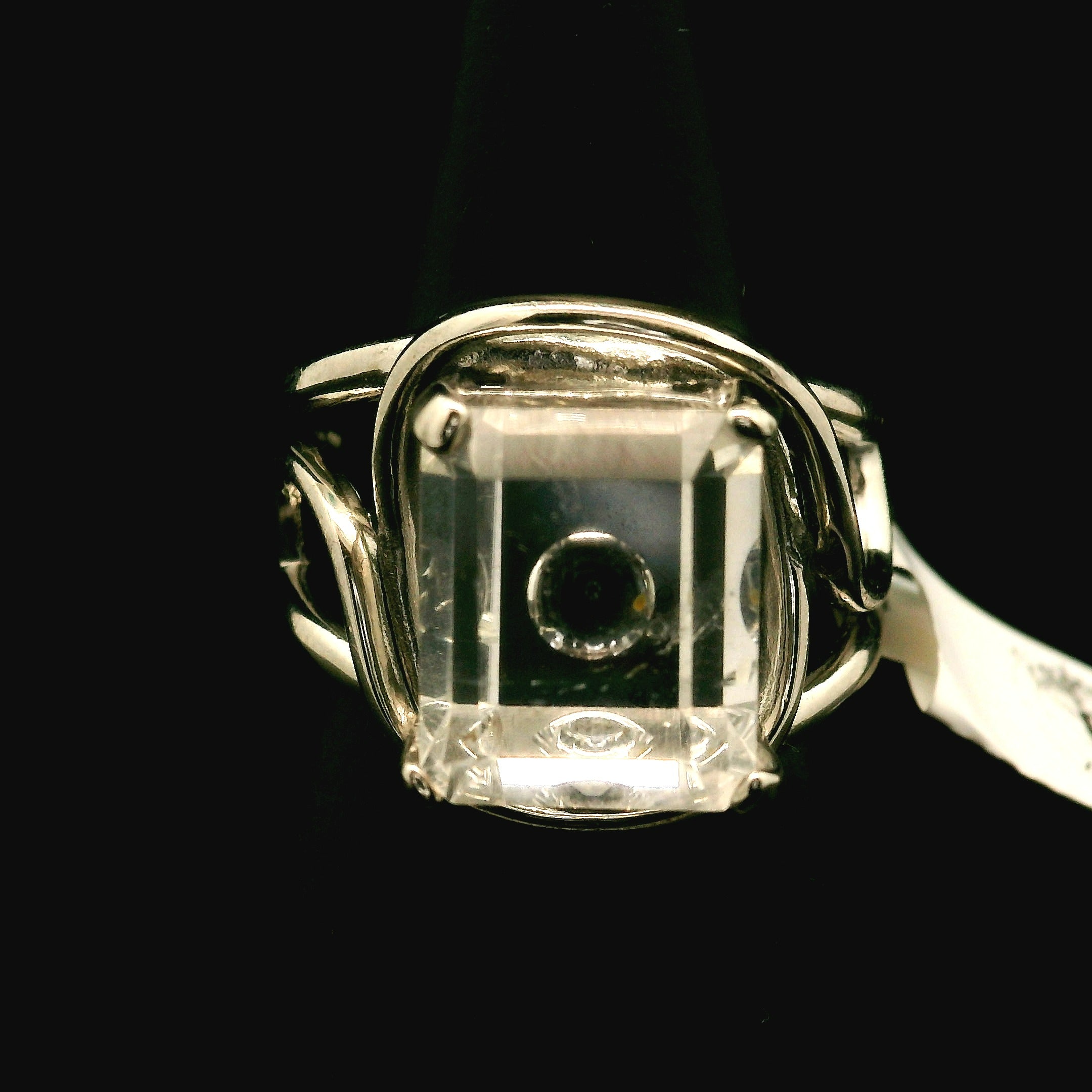 Clear Quartz Fantasy Cut Cuff Ring .925 Silver for Healing, Intention Setting and Manifesting your Desires