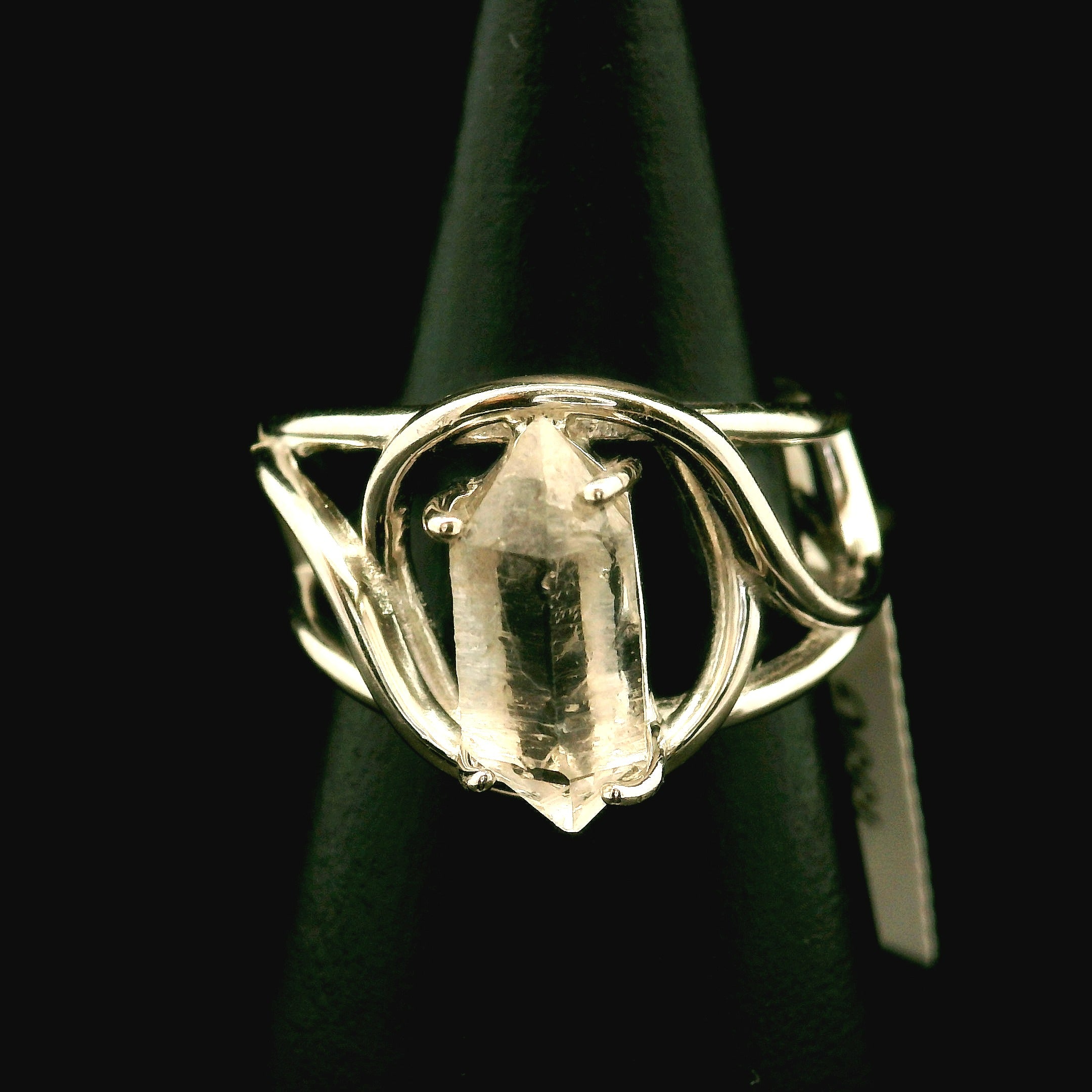 Herkimer Quartz Cuff Ring .925 Silver for Healing, Intention Setting and Manifesting your Desires