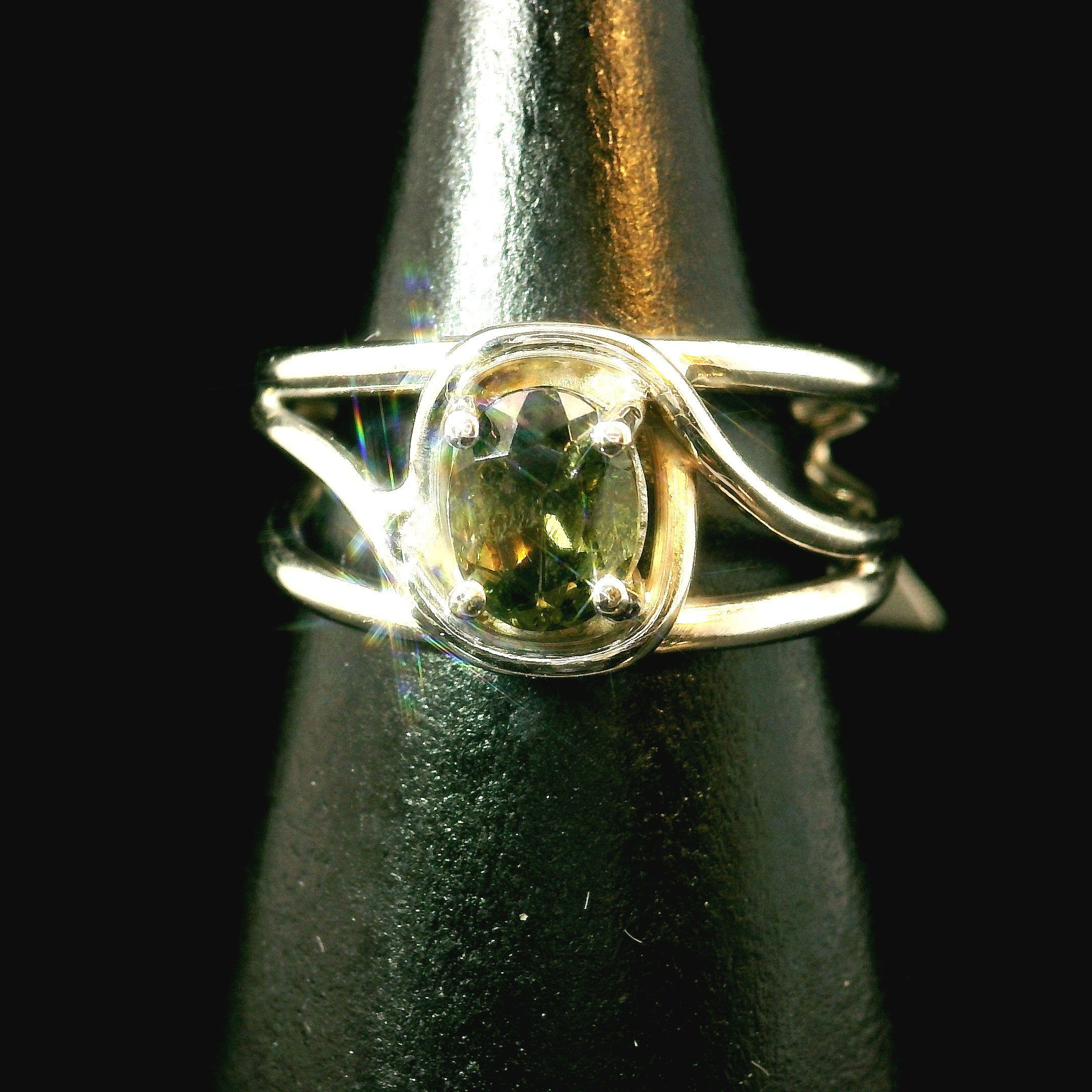 Kornerupine Midi Cuff Ring .925 Silver for Harmony, New Ideas & Relationships and Manifestation