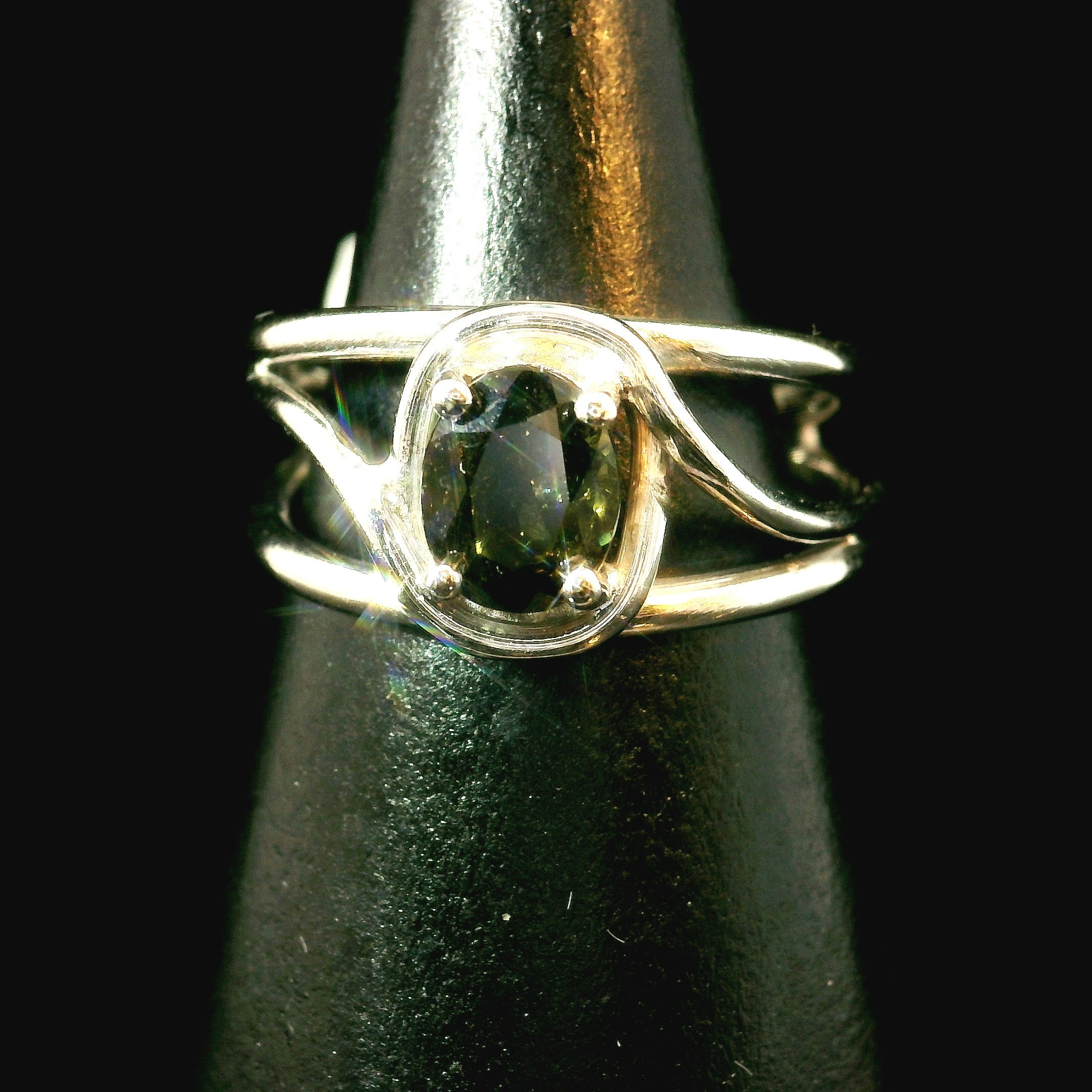 Kornerupine Midi Cuff Ring .925 Silver for Harmony, New Ideas & Relationships and Manifestation