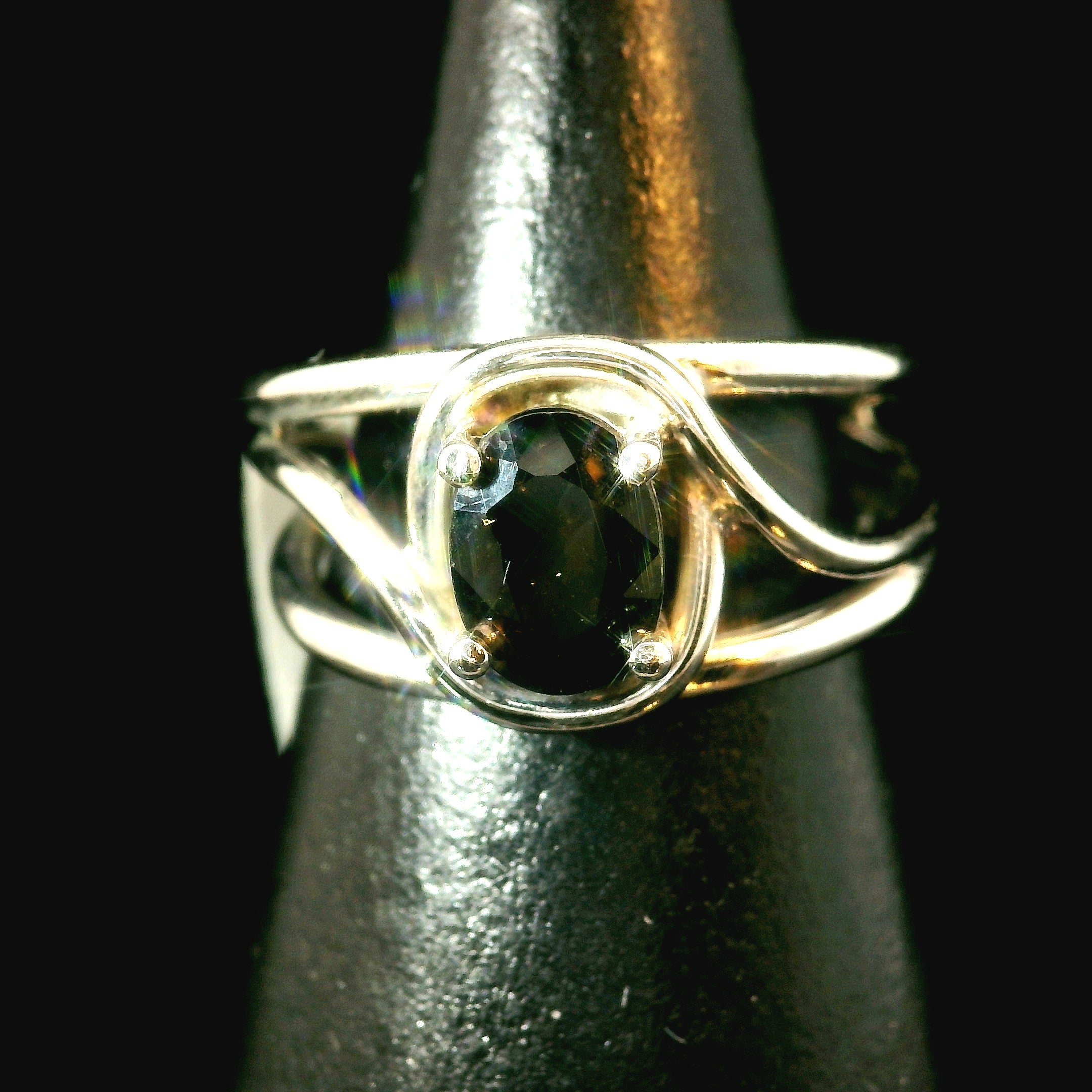 Kornerupine Midi Cuff Ring .925 Silver for Harmony, New Ideas & Relationships and Manifestation
