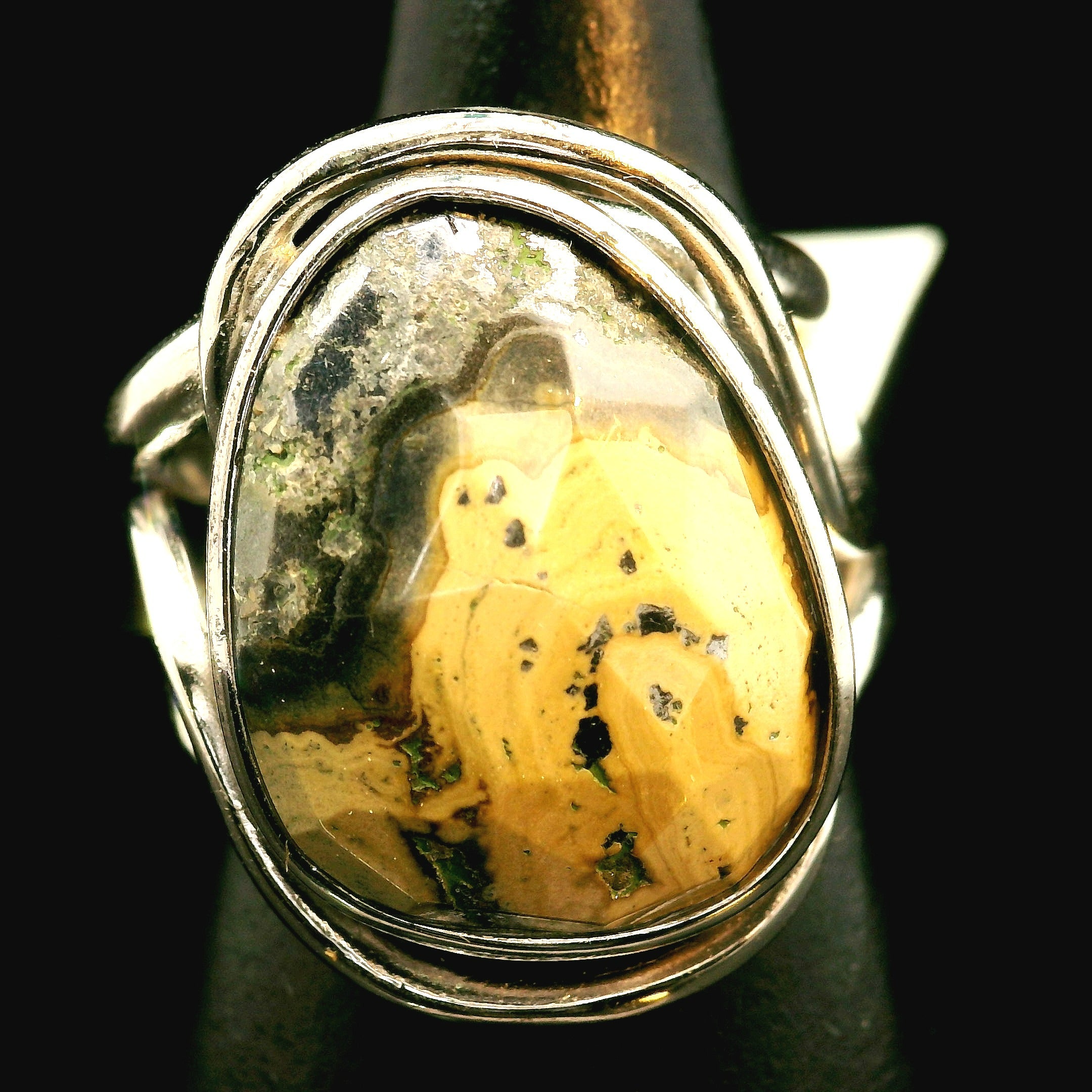 Schalenblende Cuff Ring .925 Silver for Transformation, Grounding and Protection
