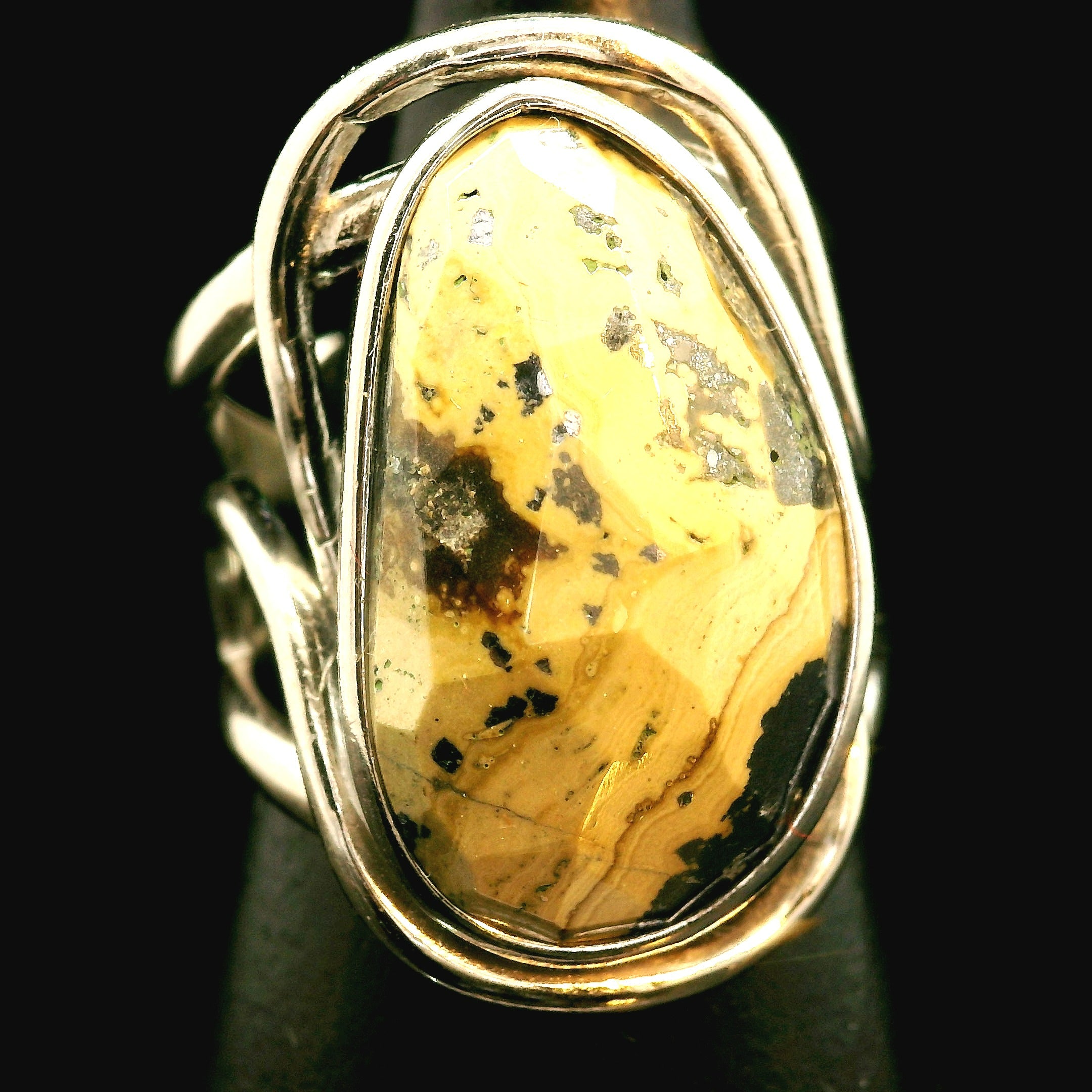 Schalenblende Cuff Ring .925 Silver for Transformation, Grounding and Protection